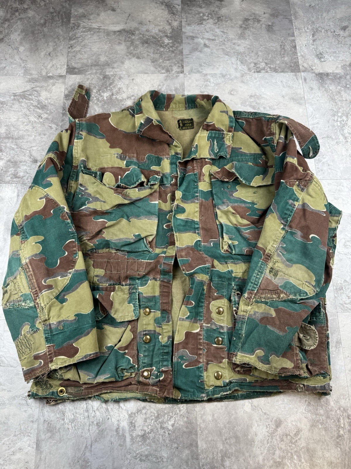 Vintage 50s/60s Belgian Jigsaw Camo Paratrooper Jacket