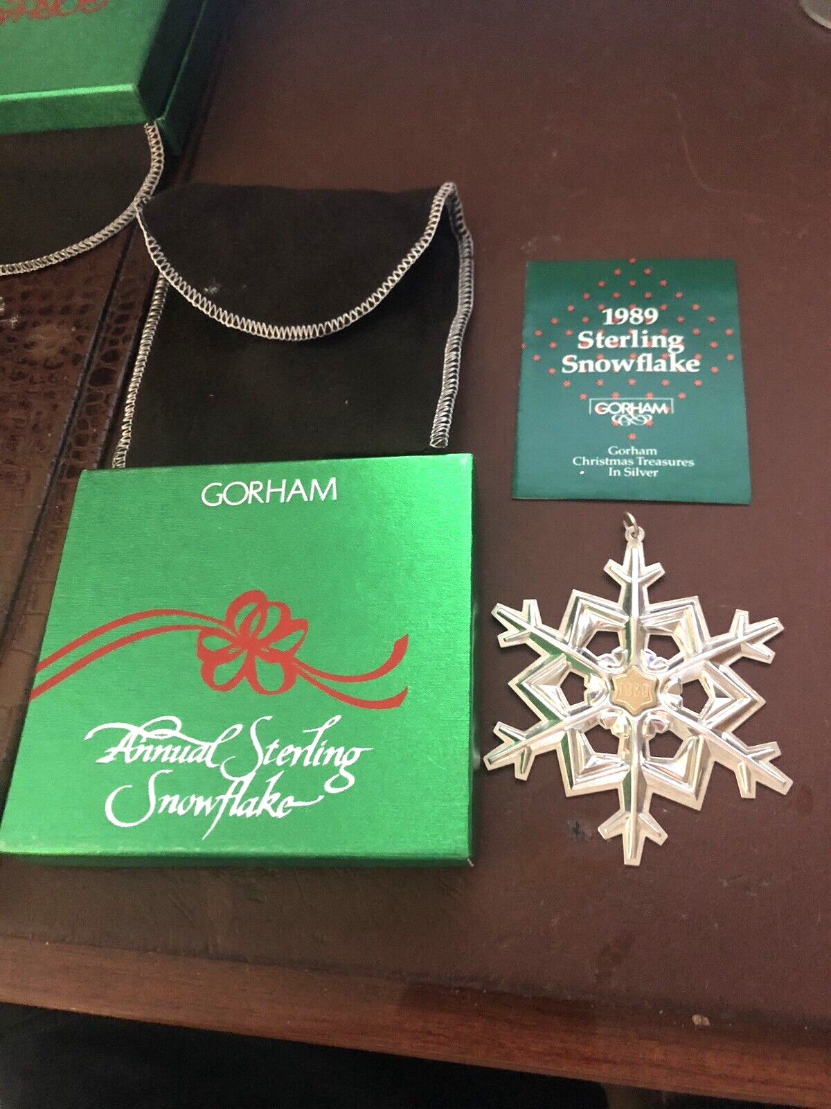Vintage 925 Sterling Silver 1989 Gorham Snowflake Christmas Ornament  16 Gr