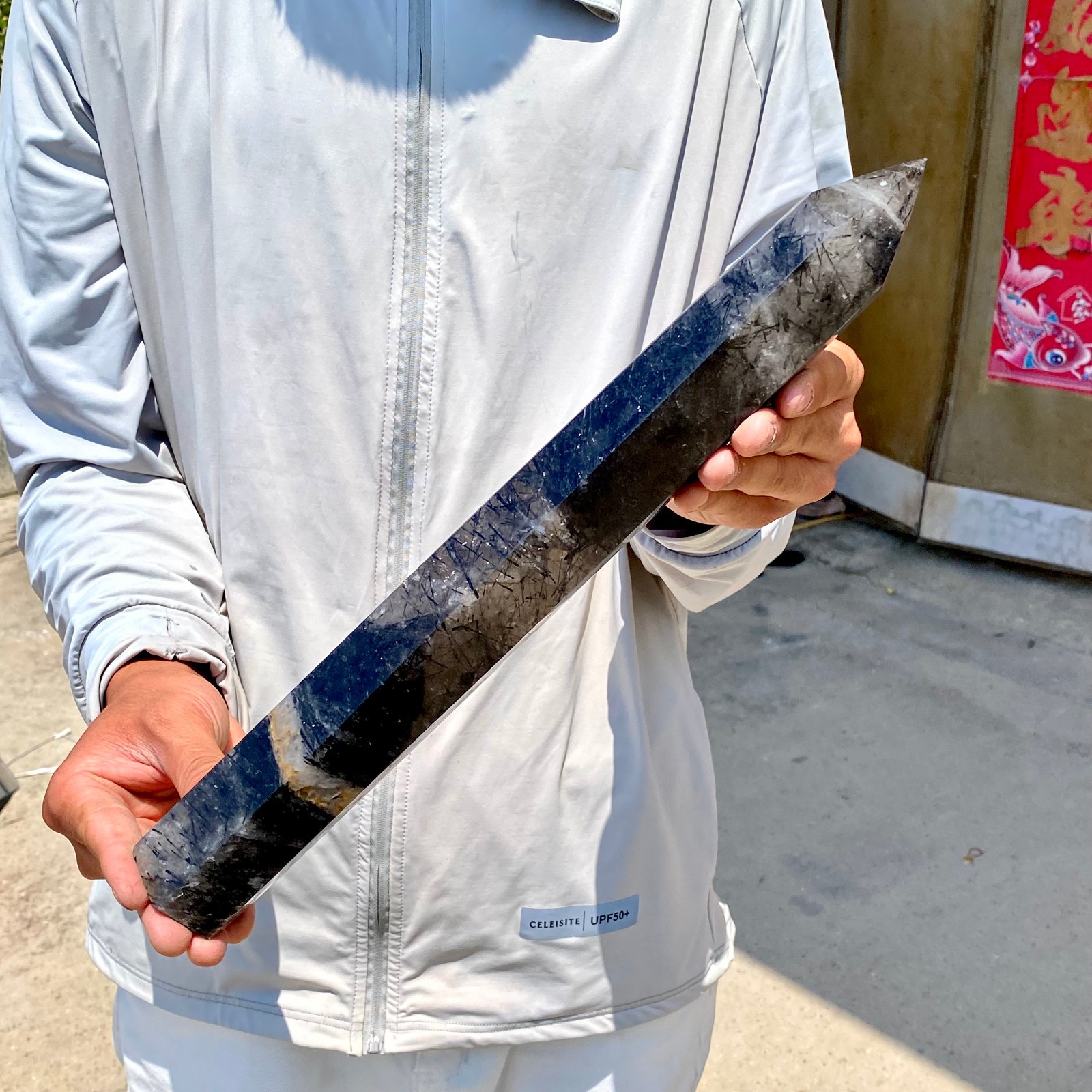 3.2LB Natural black hair crystal, white crystal pillar, quartz crystal 3.2LB Natural black hair crystal, white crystal pillar, quartz crystal
