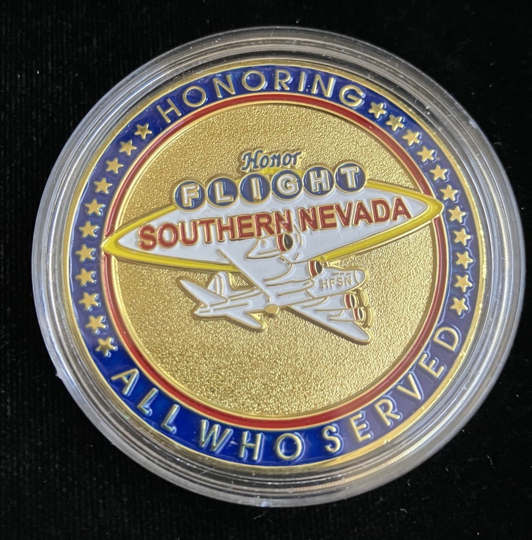 Honor Flight 2 Inch Challenge Coin Southern Nevada Honoring All Who Served