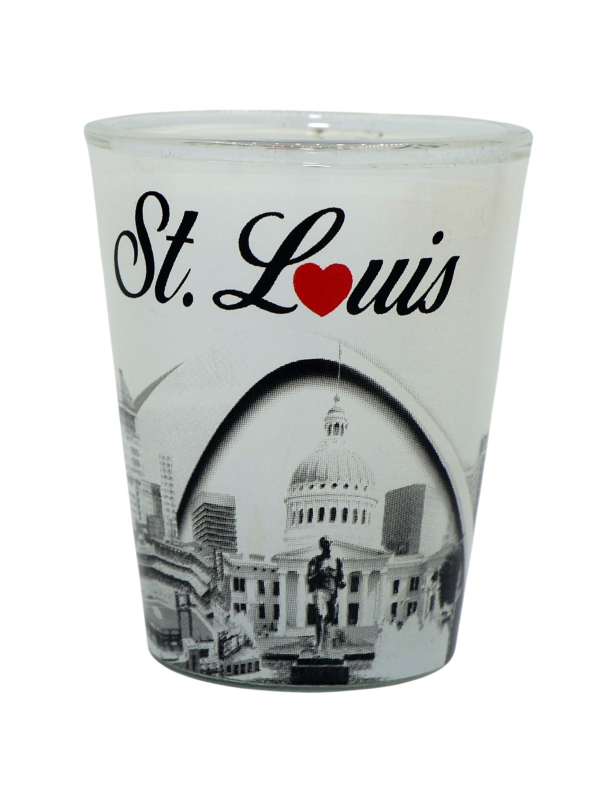 St. Louis Missouri White B & W Shot Glass