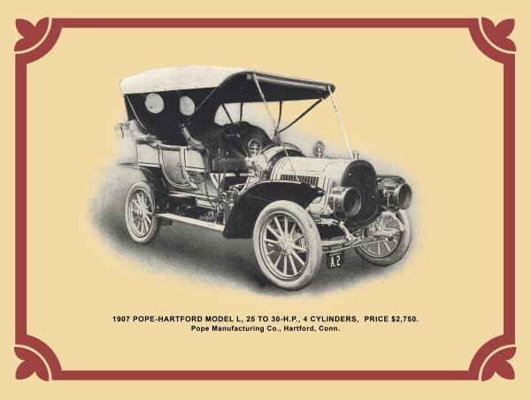 1907 Pope Hartford Model L of Hartford, CT New Metal Sign: 12x16