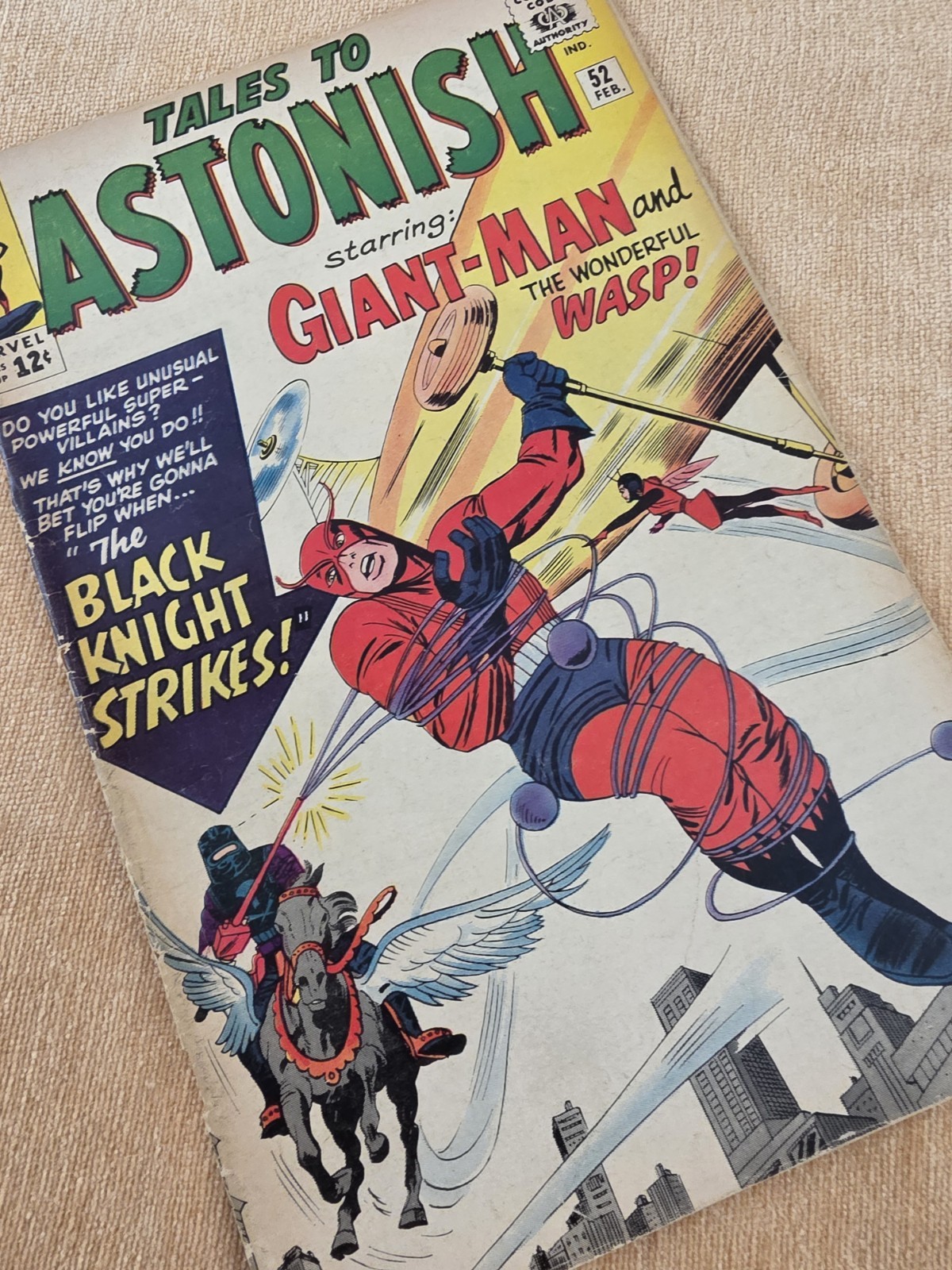 #52 TALES TO ASTONISH KEY Issue 1st Black Knight+Giant-Man & Wasp Marvel Comic