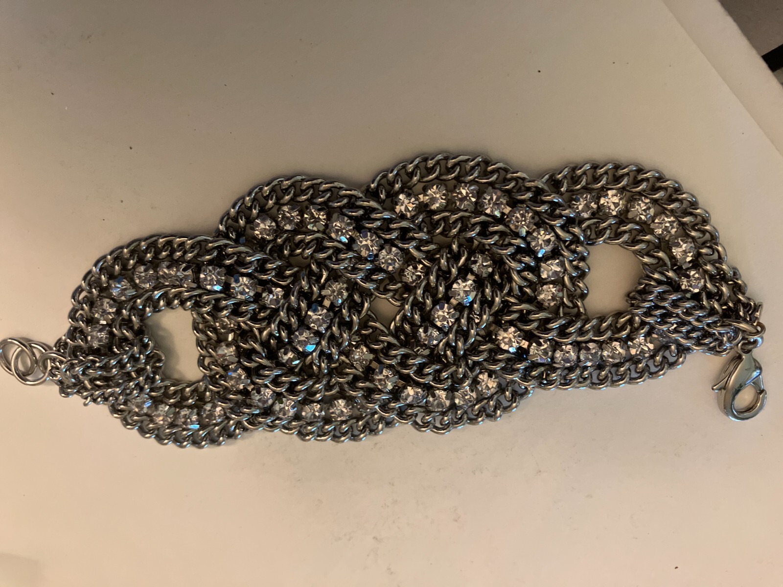 vintage estate CHUNKY STATEMENT RHINESTONE BRACELET