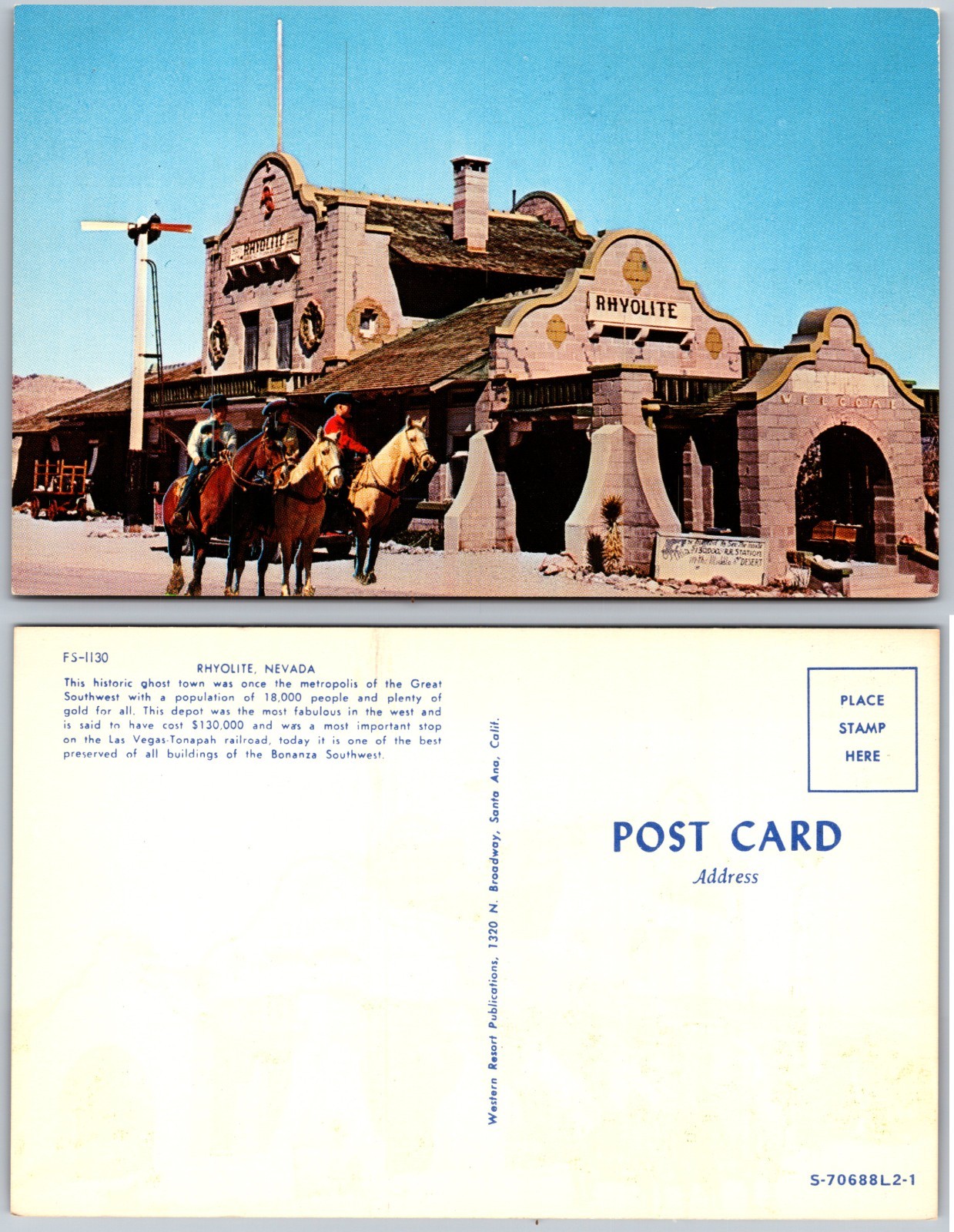 Rhyolite Nevada Depot Postcard