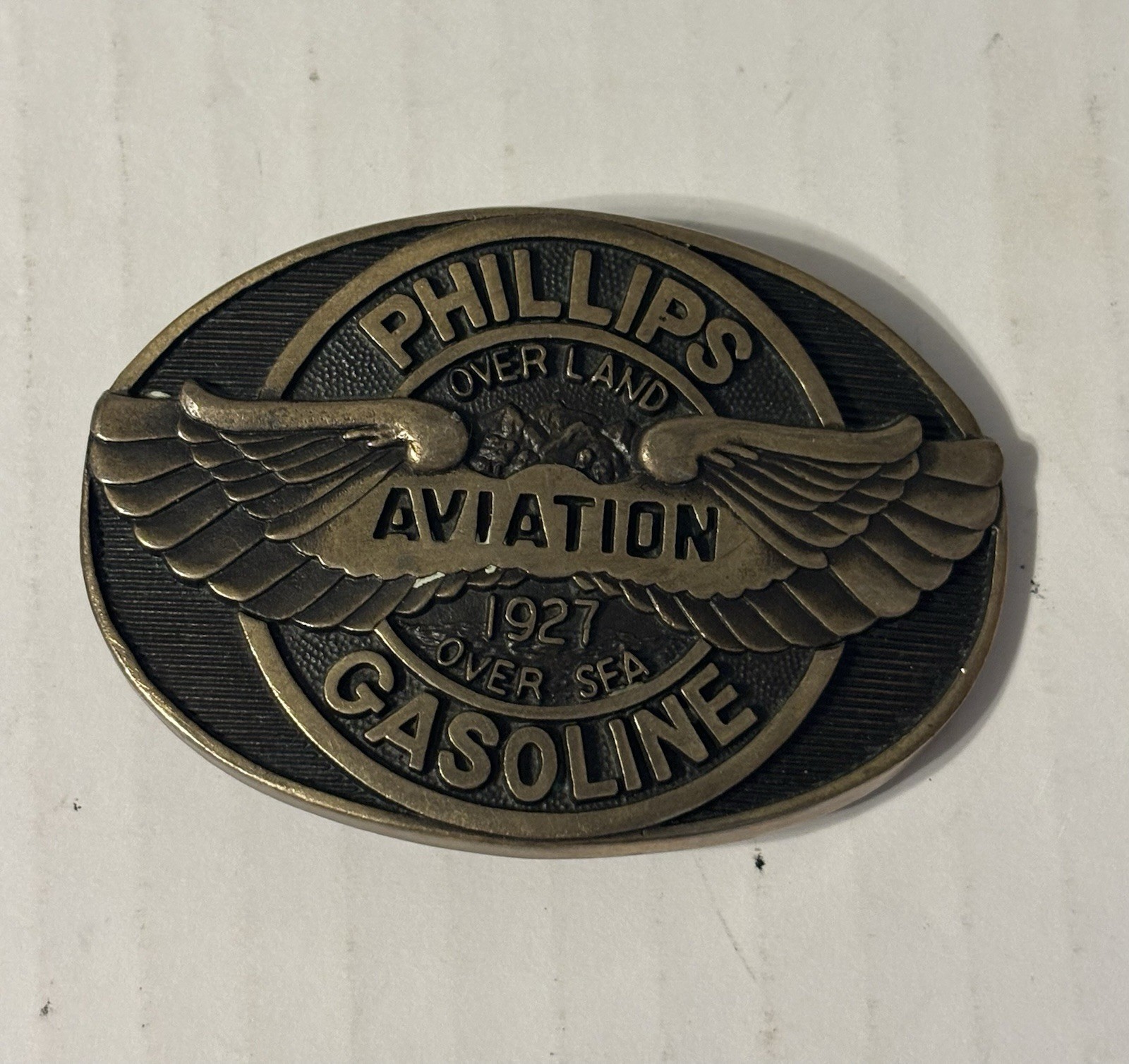 Phillips Aviation Gasoline Solid Brass Vintage Mens Belt Buckle Phillips Aviation Gasoline Solid Brass Vintage Mens Belt Buckle
