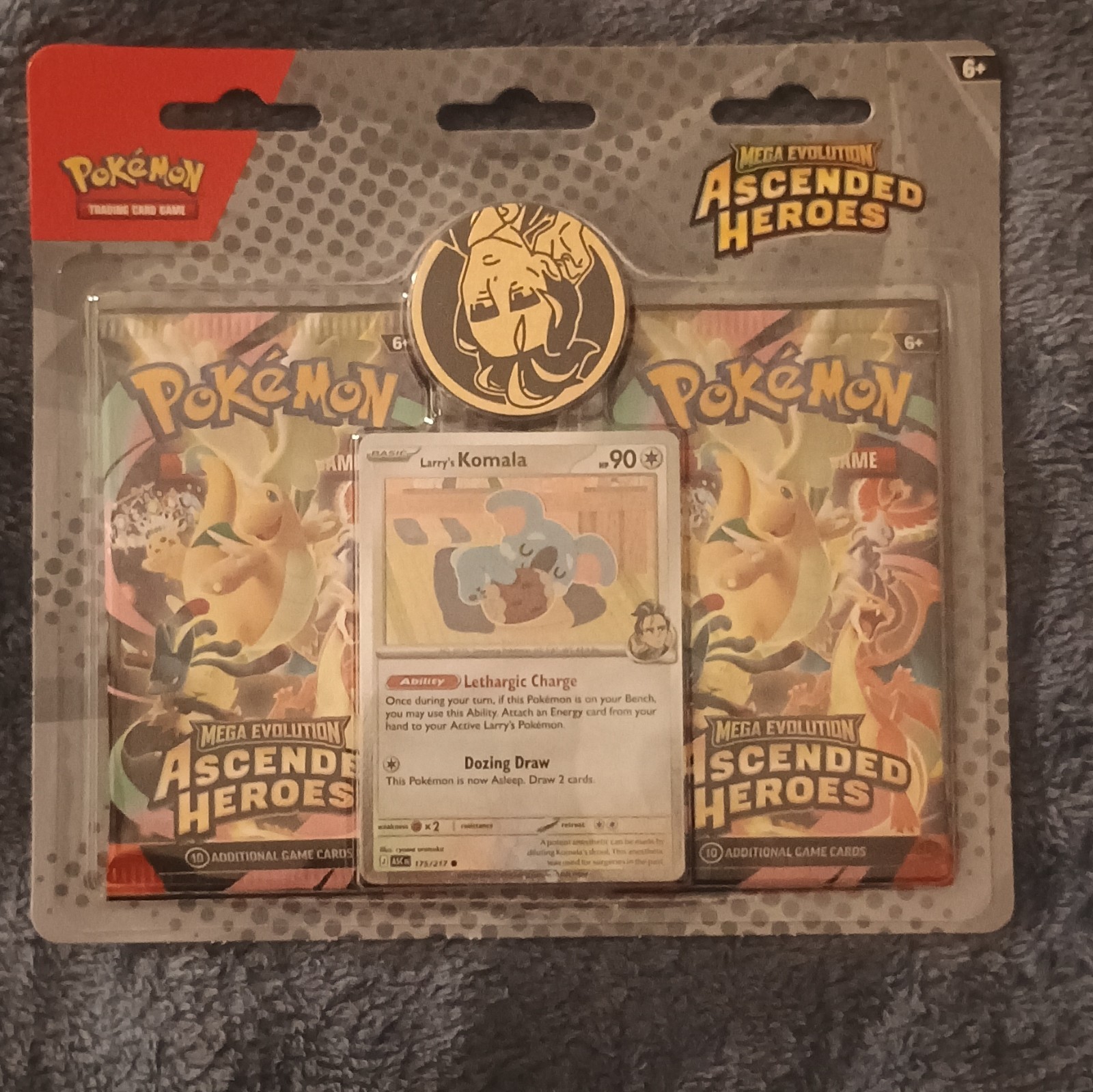 Pokémon Ascended Heroes - 2-Pack Promo/Coin (Larry's Komala)  NEW/SEALED