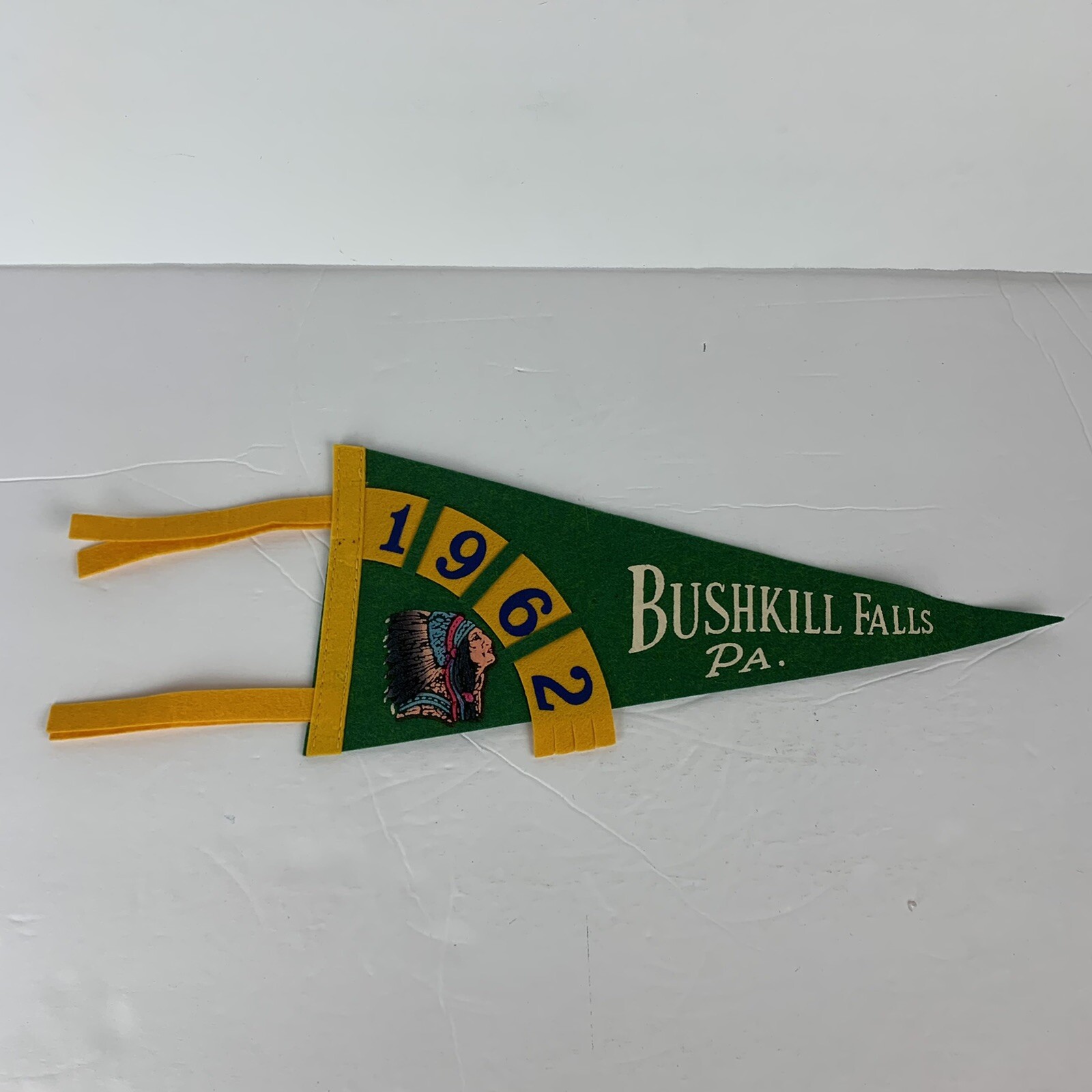 Vintage 1960’s Souvenir Pennant 1962 Bushkill Falls PA Felt Pennsylvania Vintage 1960’s Souvenir Pennant 1962 Bushkill Falls PA Felt Pennsylvania