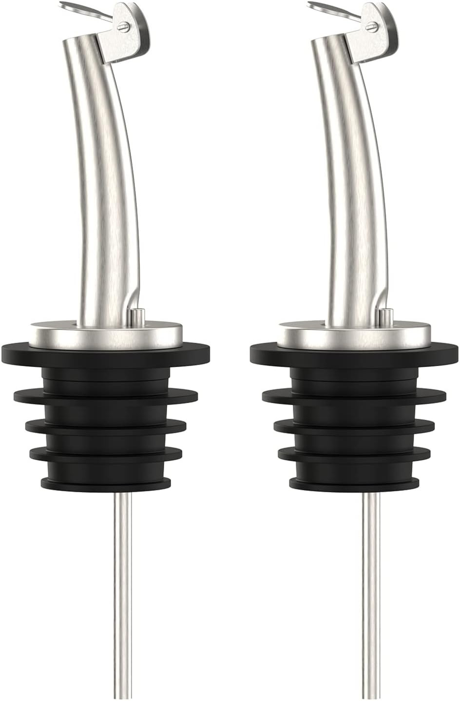 2 Pcs Oil Spout Liquor Bottle Pourer Spouts Stainless Steel Speed Pour Spouts Ol