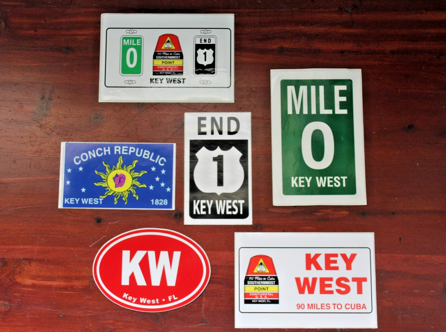 Lot of 6 Key West Vinyl Decals Stickers Southernmost Point Conch Republic New Lot of 6 Key West Vinyl Decals Stickers Southernmost Point Conch Republic New