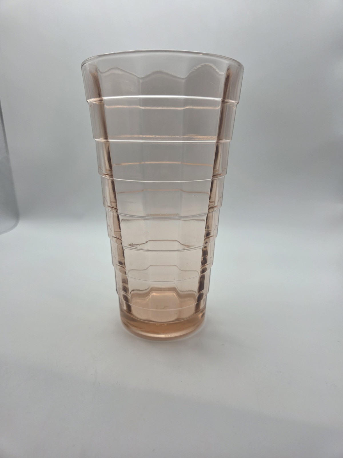 Anchor Hocking Block Optic Pink Tumbler Pressed Glass Depression 6