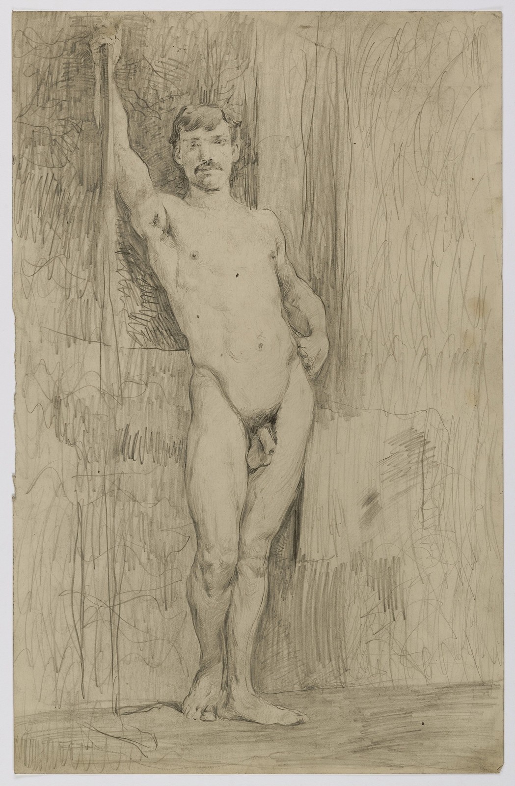 Kenyon Cox Vintage 1870s Male Nude Study Drawing Reprint Wall Art