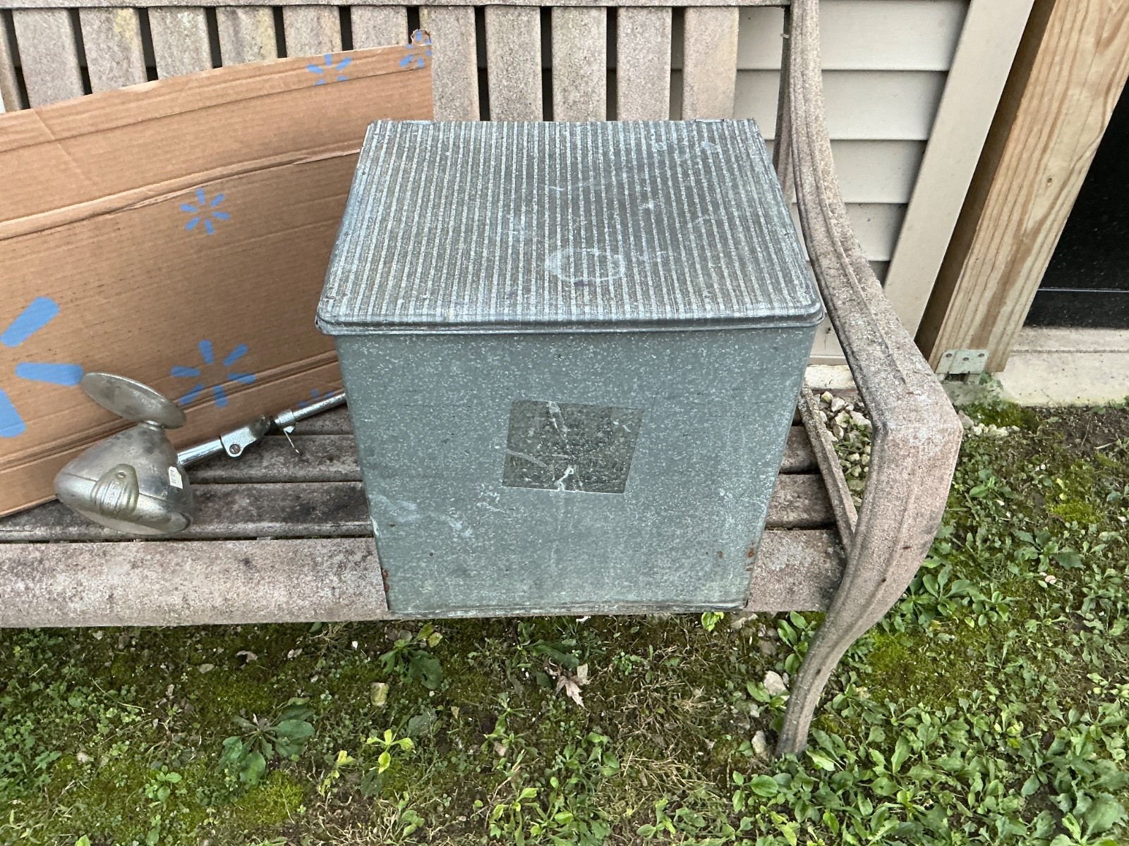 vintage galvanized, metal porch, milk box cooler vintage galvanized, metal porch, milk box cooler