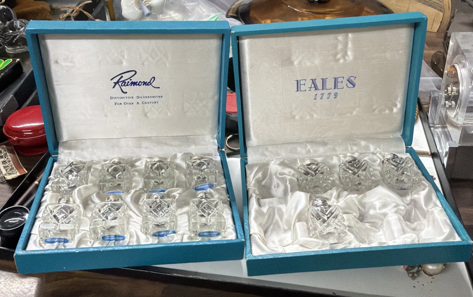 Vintage Raimond & Eales 1779 Crystal Salt & Pepper Shakers Lot of 12