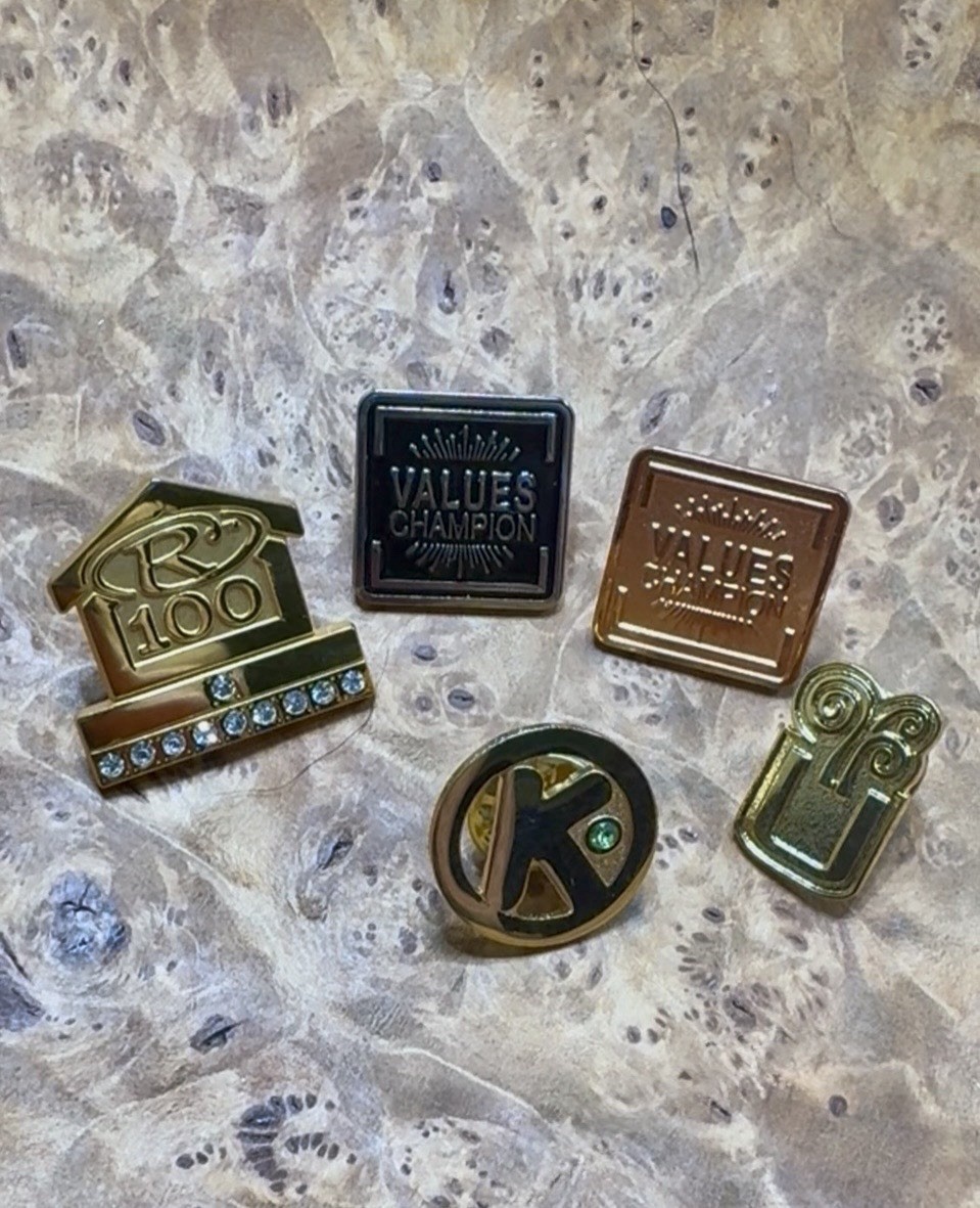 Brass Plated Lapel Pins with Clutches Variety NWOT Look