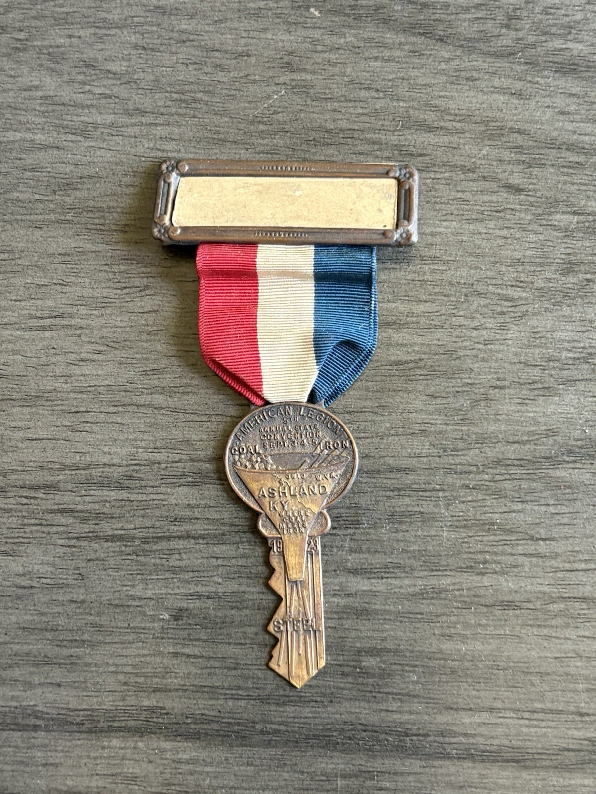 1923 American Legion 5th Annual Ashland Kentucky State Convention Medal Ribbon