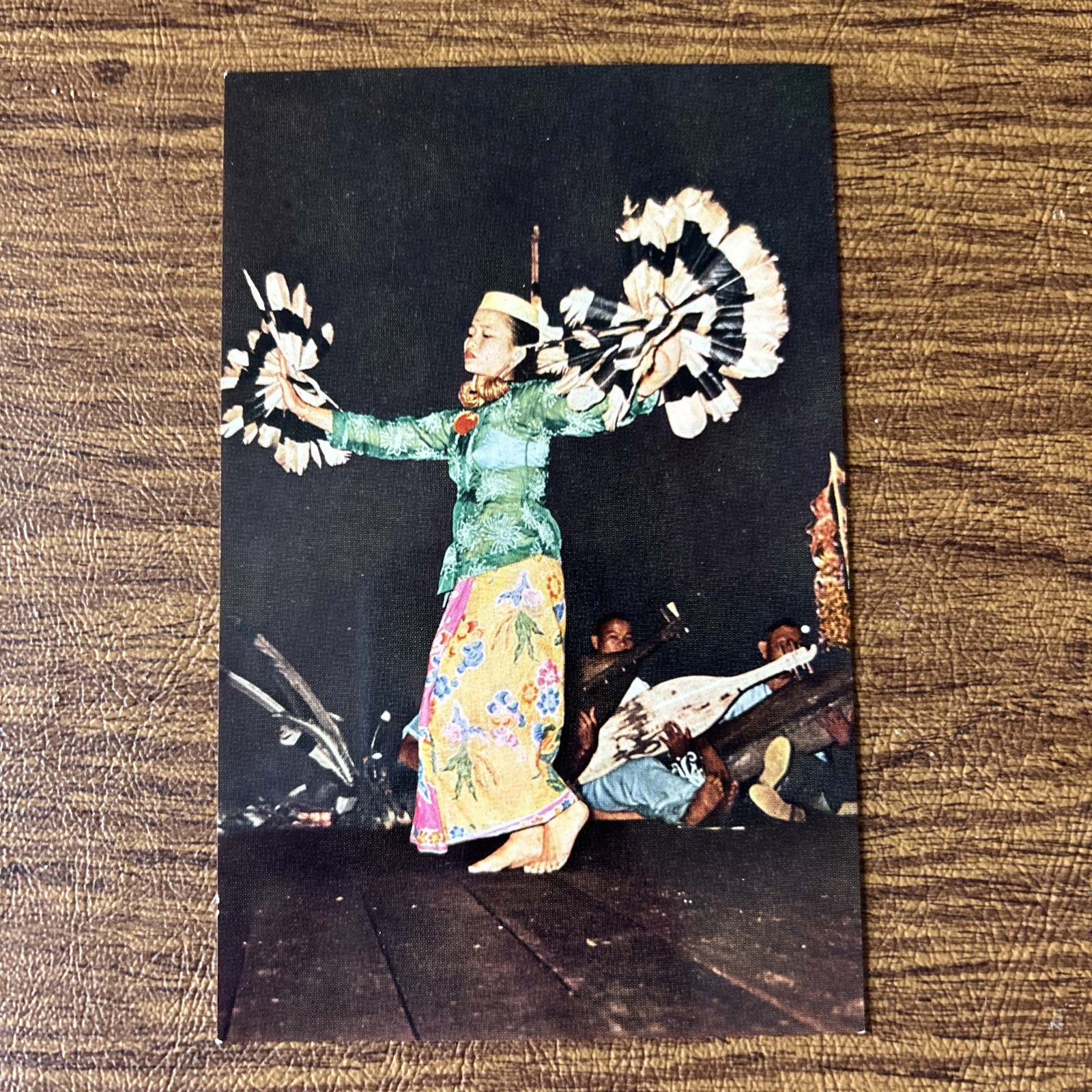 Vintage Kenyan Hornbill Dance Sarawak Borneo Postcard