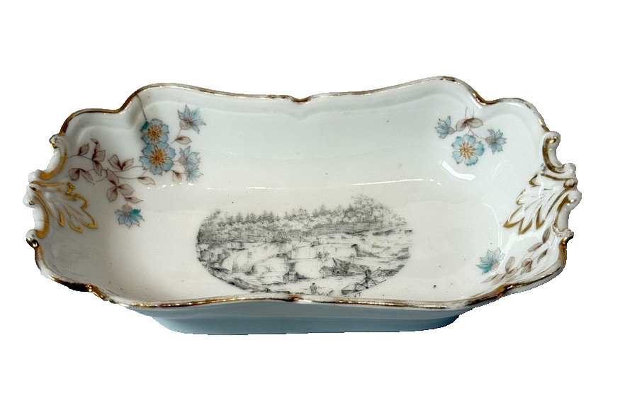 BARRE VT Quarry VERMONT ANTIQUE Souvenir China TRINKET BOWL DISH BARRE VT Quarry VERMONT ANTIQUE Souvenir China TRINKET BOWL DISH