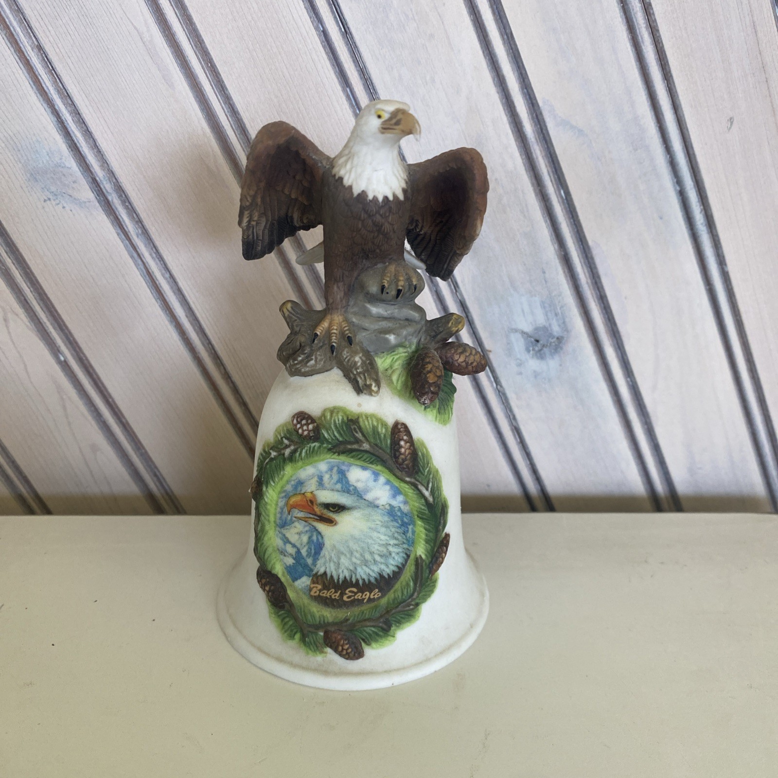Vintage American Bald Eagle Ceramic Collector Bell Porcelain Figurine 6