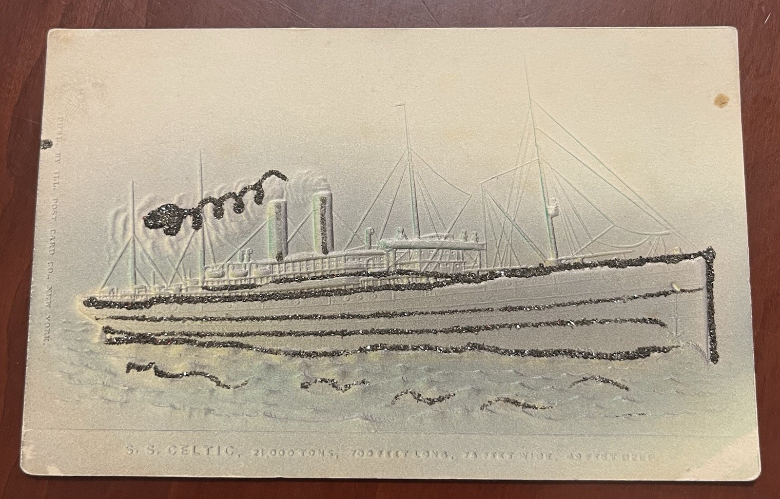 Rare 1905 Christmas Postcard Of The SS Celtic 