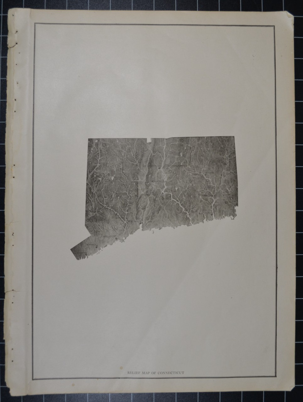 CONNECTICUT & RHODE ISLAND - RELIEF MAP - B&W - 1912 - RAND-McNALLY ATLAS CONNECTICUT & RHODE ISLAND - RELIEF MAP - B&W - 1912 - RAND-McNALLY ATLAS