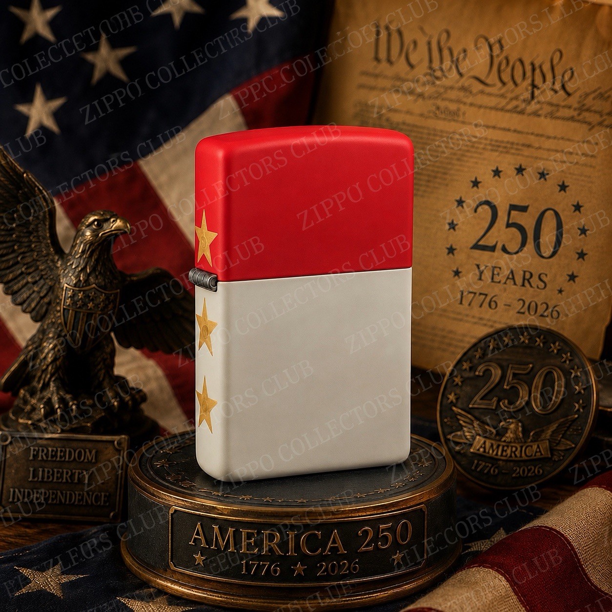 Dealer Exclusive USA 250th Anniversary Zippo Lighter  Blue Insert 1500 Produced