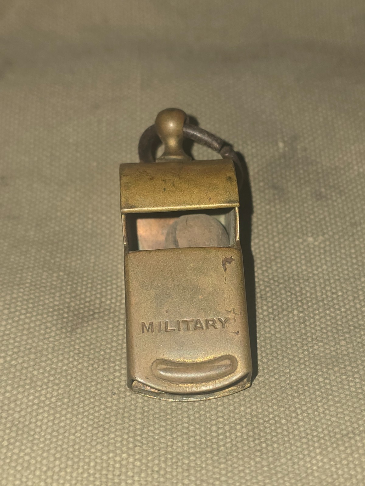 Vintage Brass Whistle Marked Military