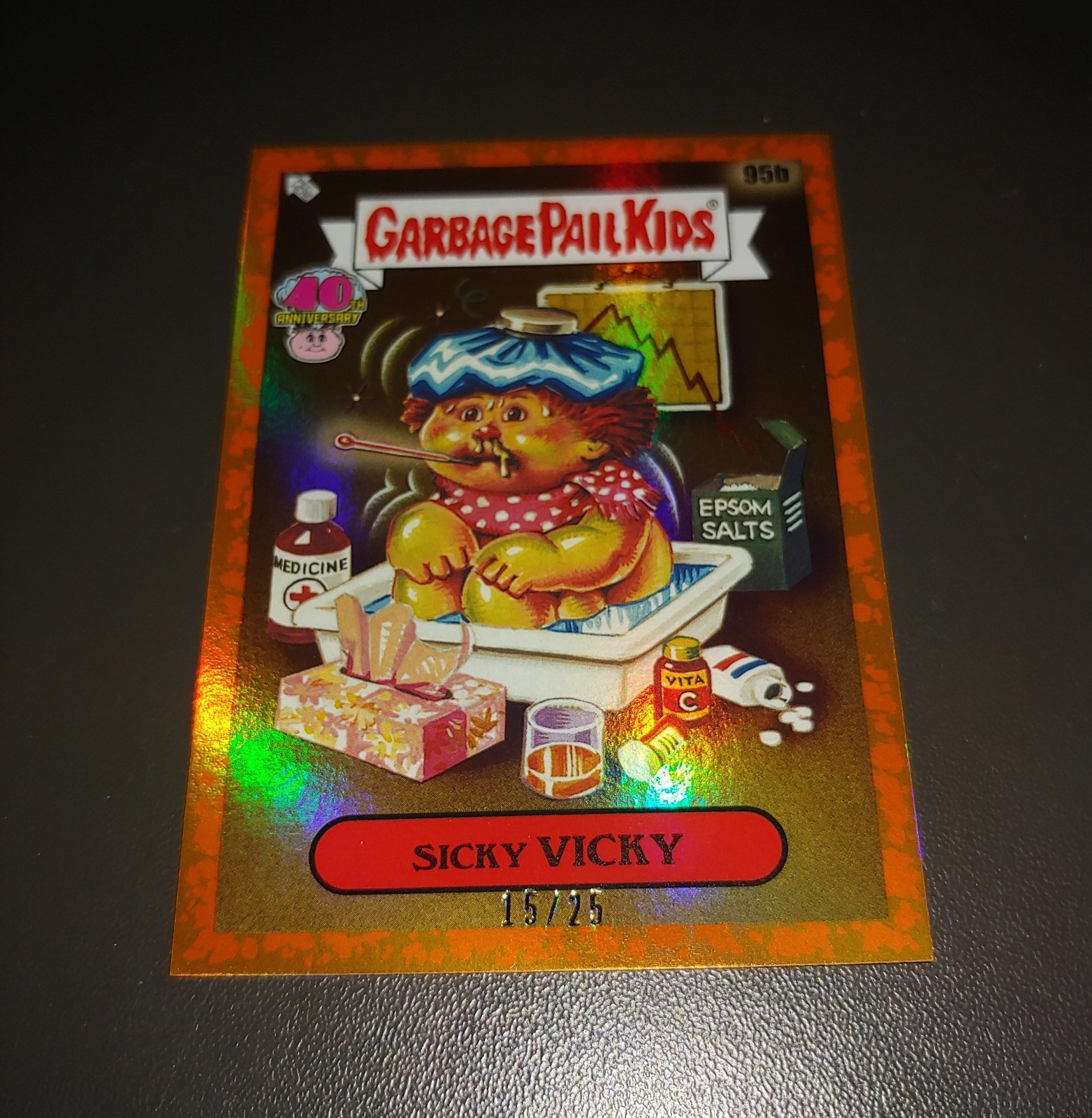 2025 GPK Worst of Garbage Pail Kids Sicky Vicky #95b Sour Orange /25 SP