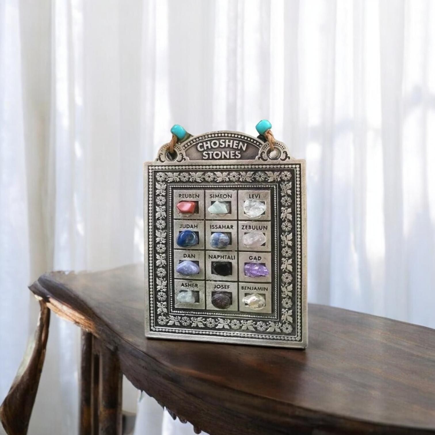 Israel 12 Tribes Hoshen Stones English Biblical Name Wall Decor Judaica 12cm   