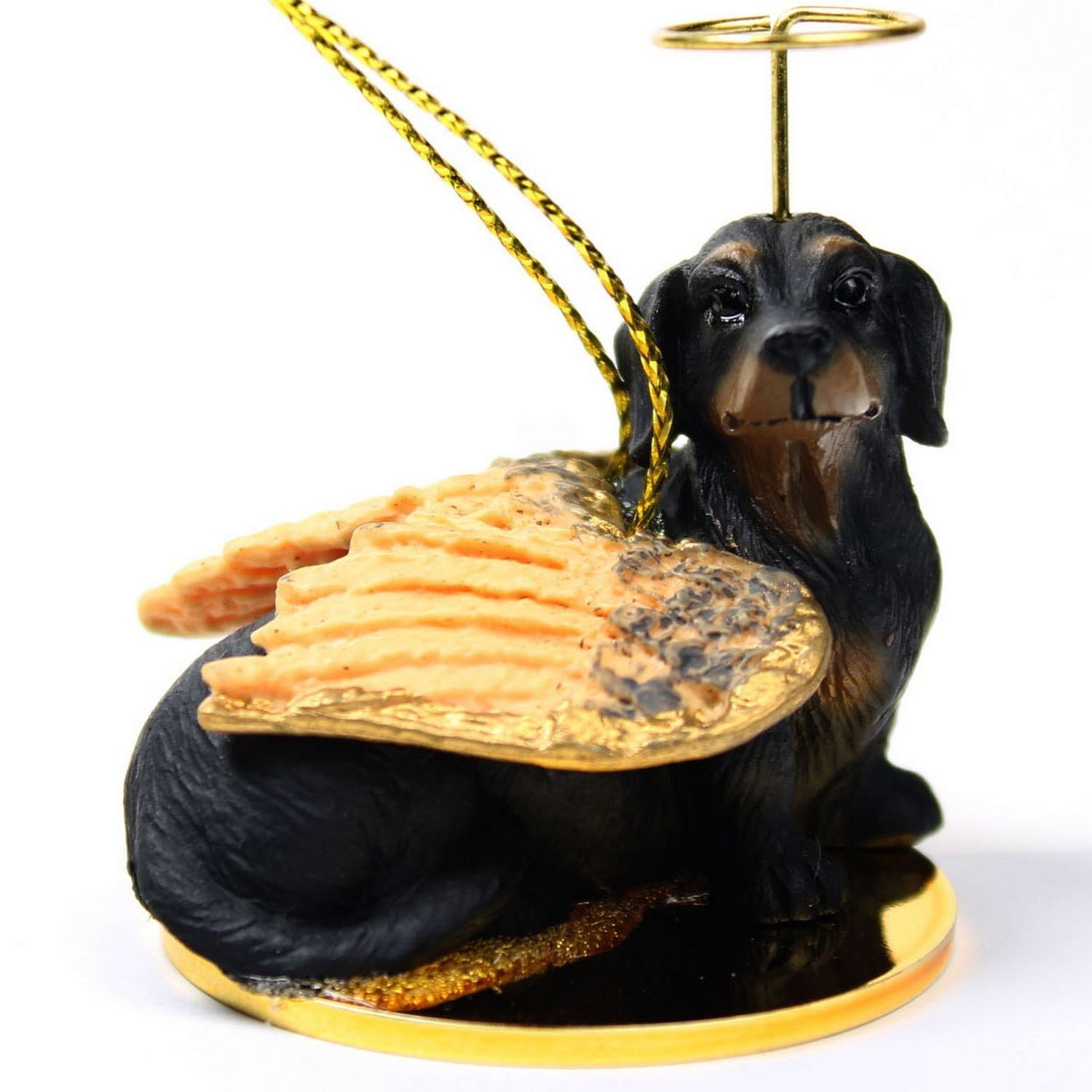 Dachshund Black Dog ANGEL Tiny One Ornament Figurine Statue Dachshund Black Dog ANGEL Tiny One Ornament Figurine Statue