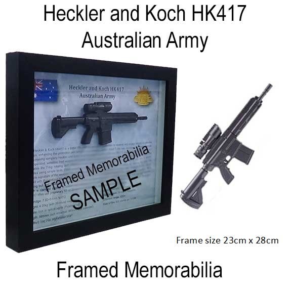 Heckler and Koch HK417 Rifle - Framed Memorabilia Military Militaria