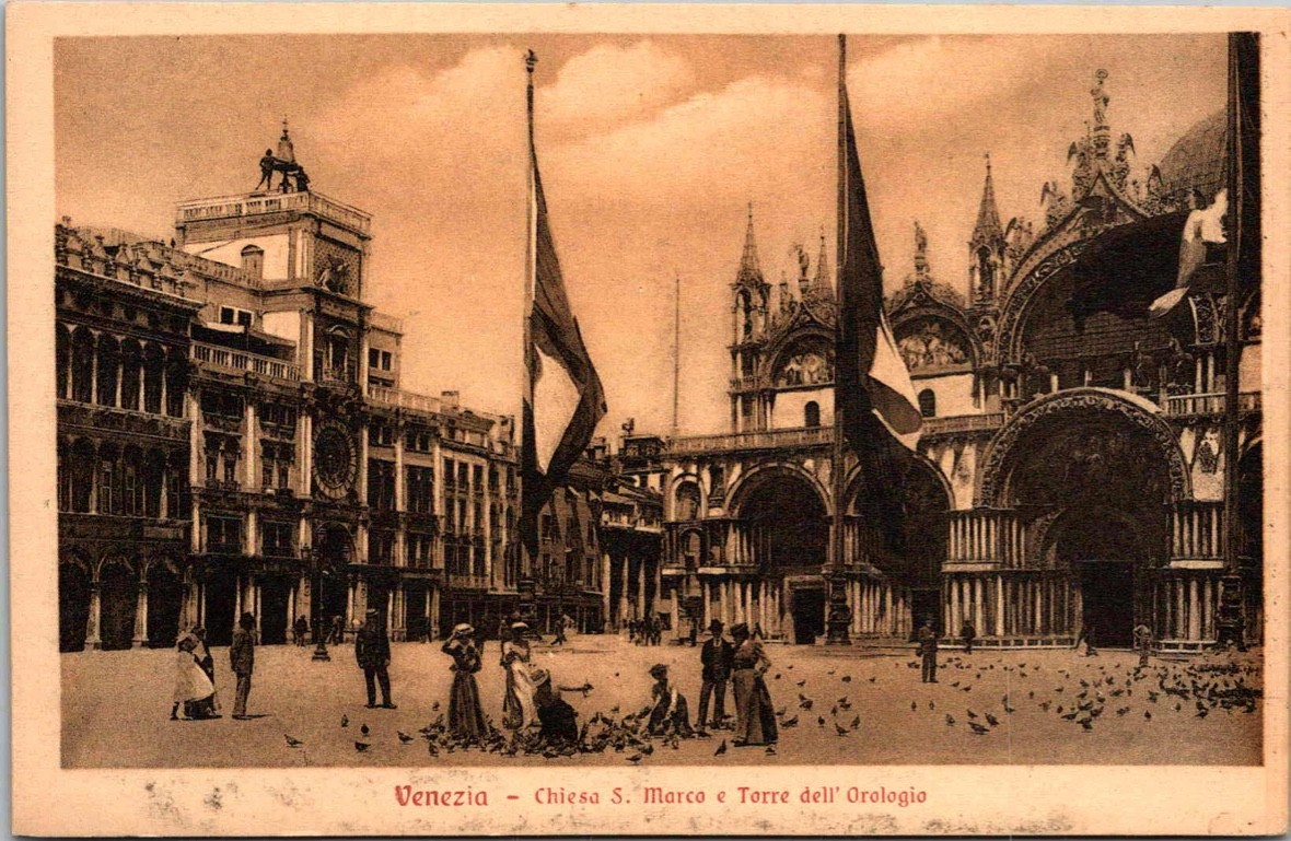 Venezia Chiesa S. Marco e Torre dell\' Orologio City View Postcard