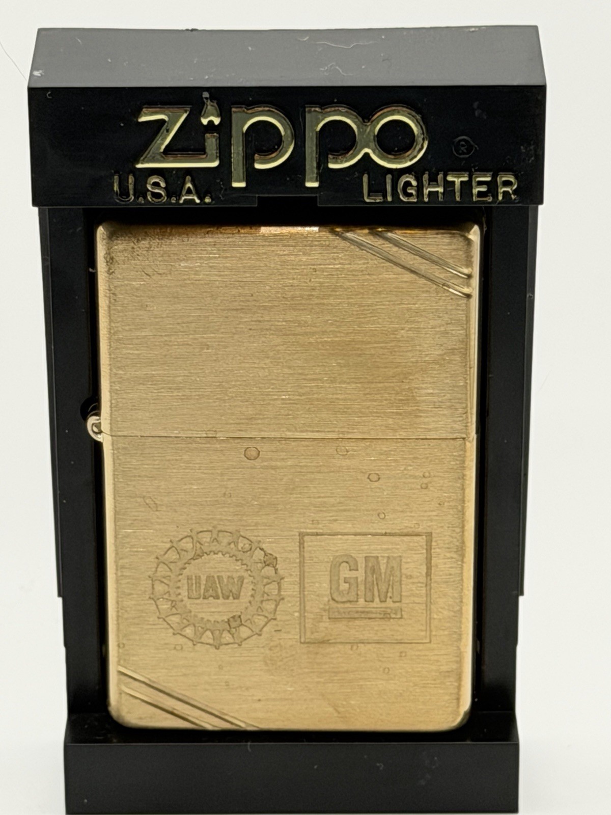Rare Vintage 2000 UAW GM General Motors Brass Replica Zippo Lighter New B17