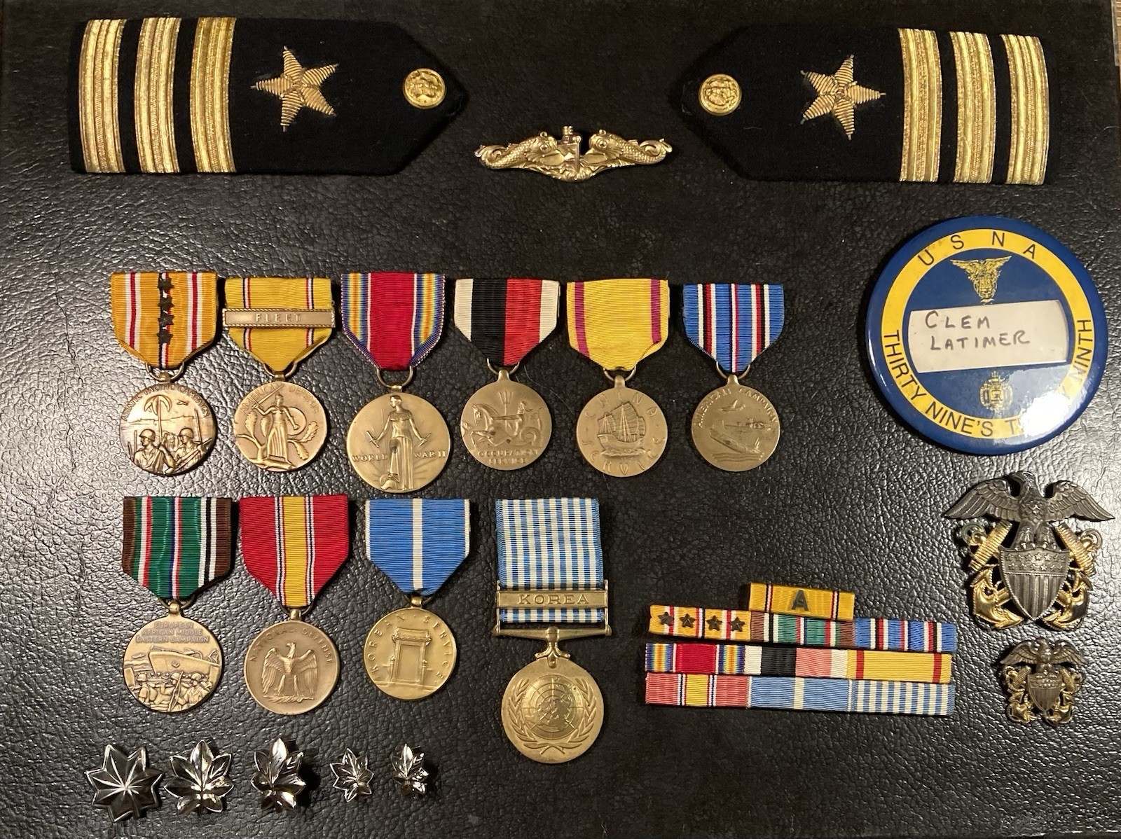 WWII Korea USN Submarine Captain Named Medal Grouping Dolphins USNA Clem Latimer WWII Korea USN Submarine Captain Named Medal Grouping Dolphins USNA Clem Latimer
