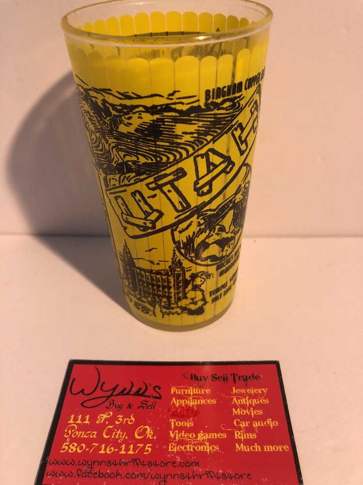 VTG 1950s Utah Hazel Atlas Gay Fad State Souvenir Glass Tumbler