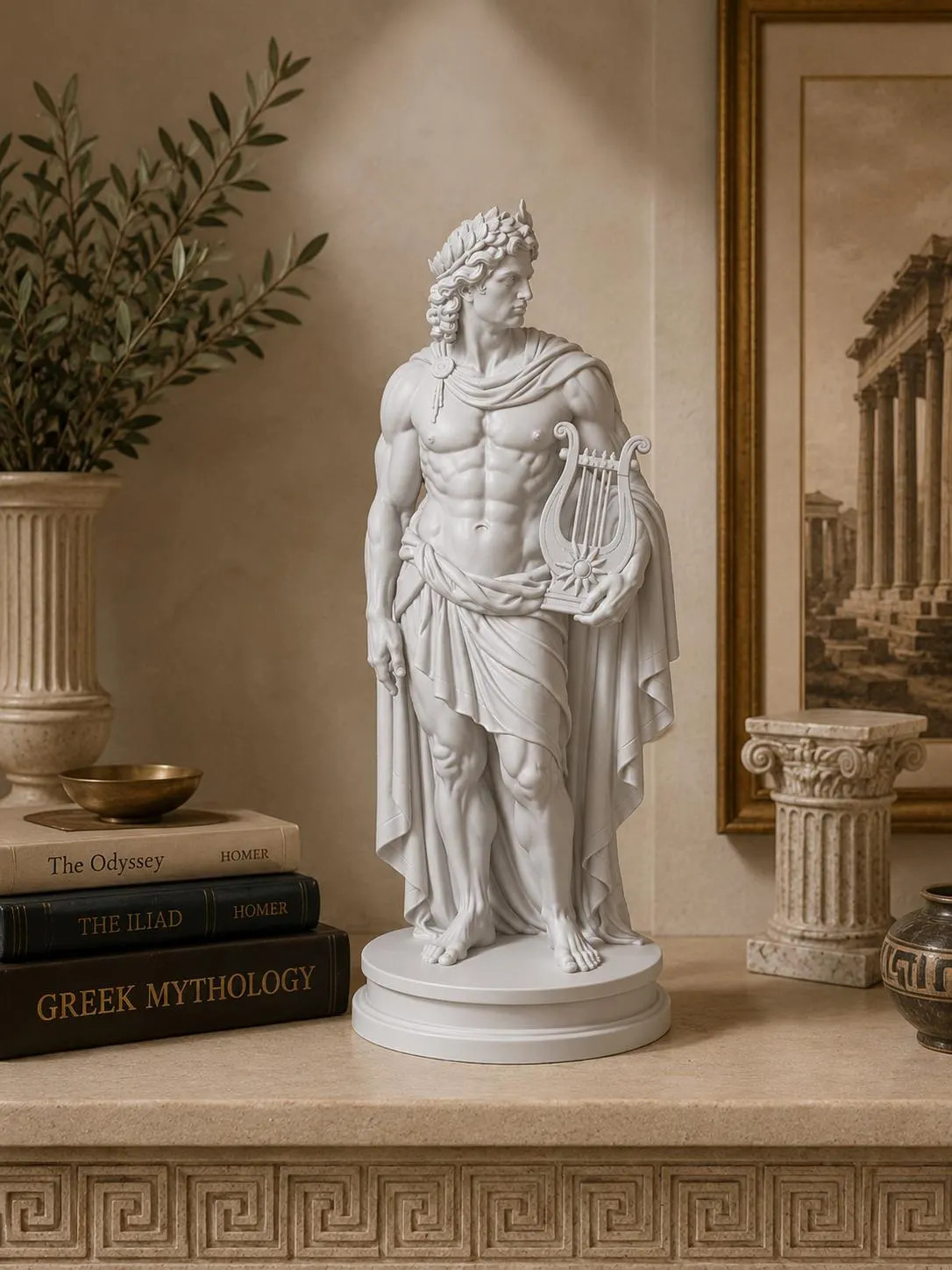 Apollo Statue, 3D Printed Greek God Sculpture, Classical Art Figurine