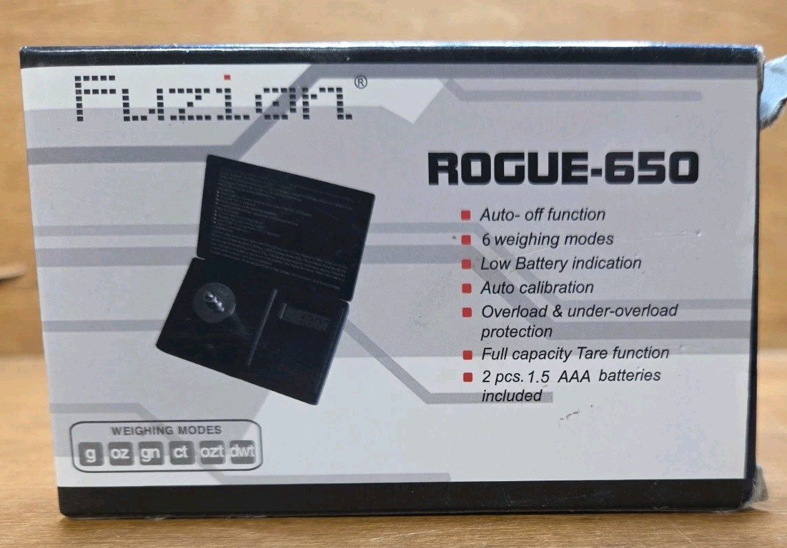 Personal Digital Scales 0.1g-650g Fuzion Jewelry Herb Scale Rogue-650