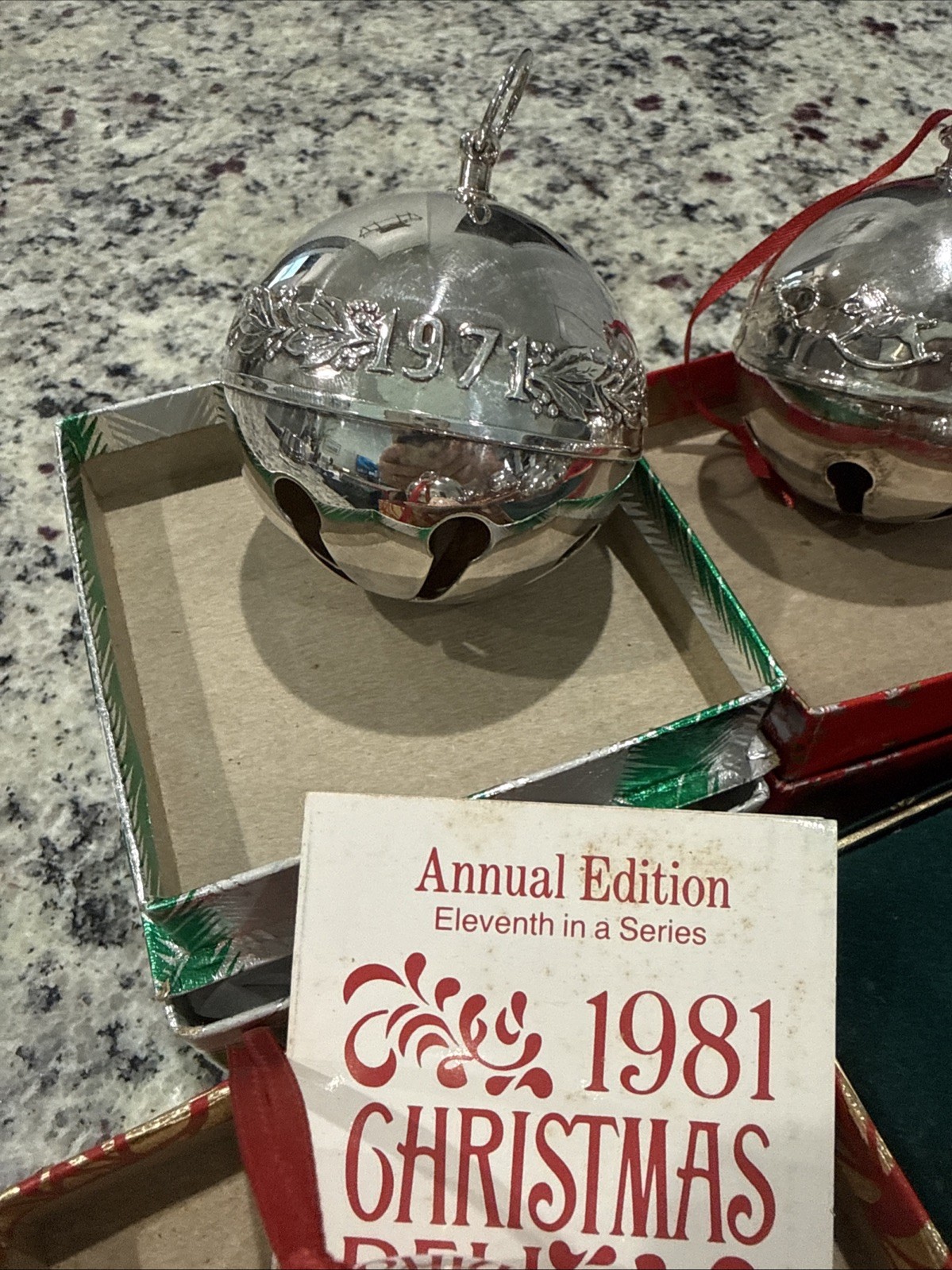 Vtg Lot (15) Wallace Silver Plated Sleigh Bell Christmas Ornaments 1971-1994