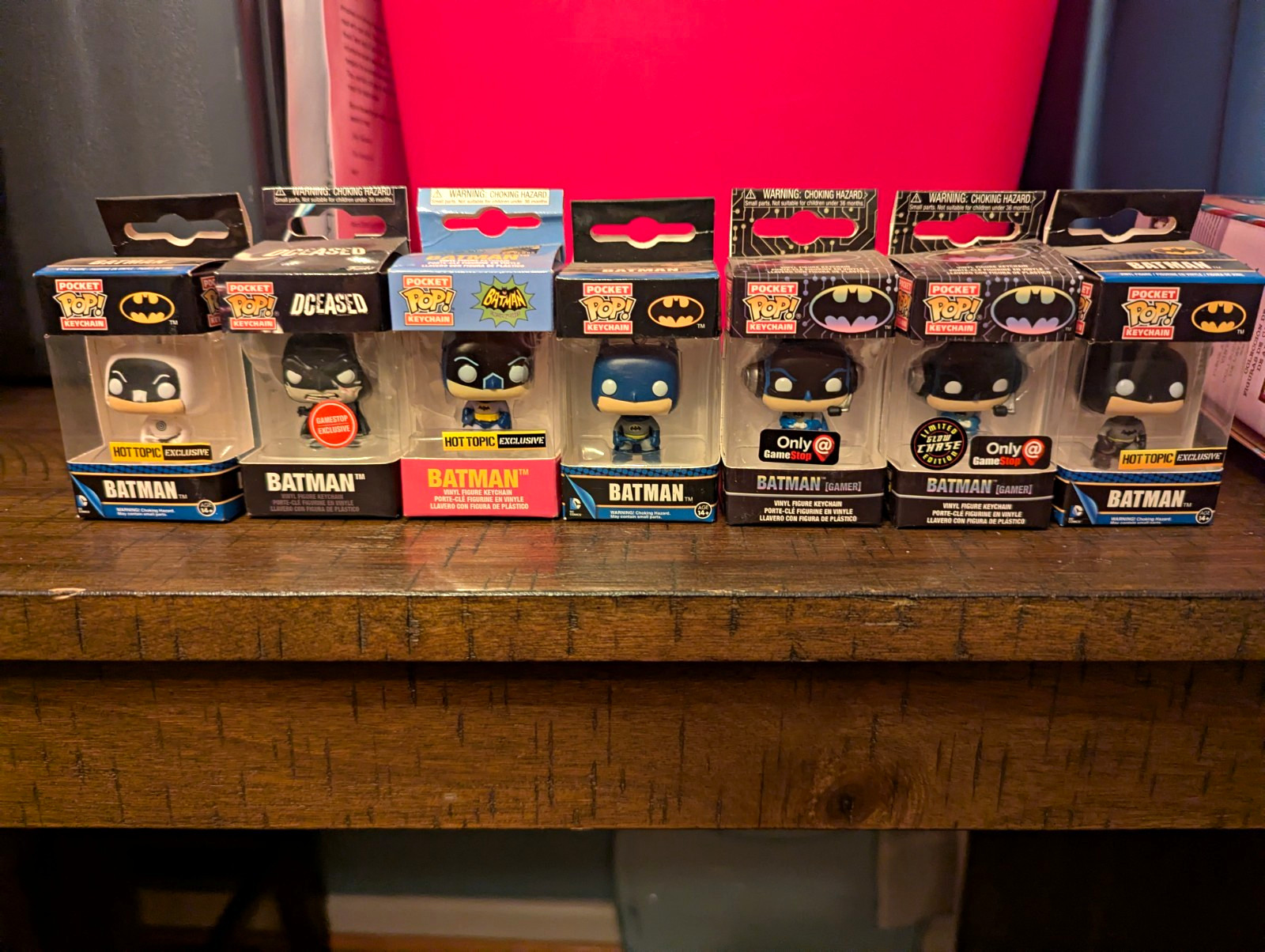 Funko Pocket Pop Batman Keychain Mixed Lot 7 Hot Topic GameStop Glow Chase