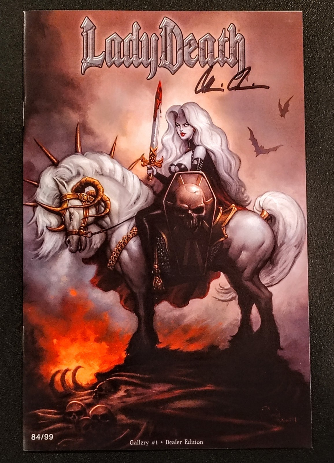 Lady Death Gallery #1 Sun Khamunaki Death Dealer Edition Signed + COA #84/99 Lady Death Gallery #1 Sun Khamunaki Death Dealer Edition Signed + COA #84/99