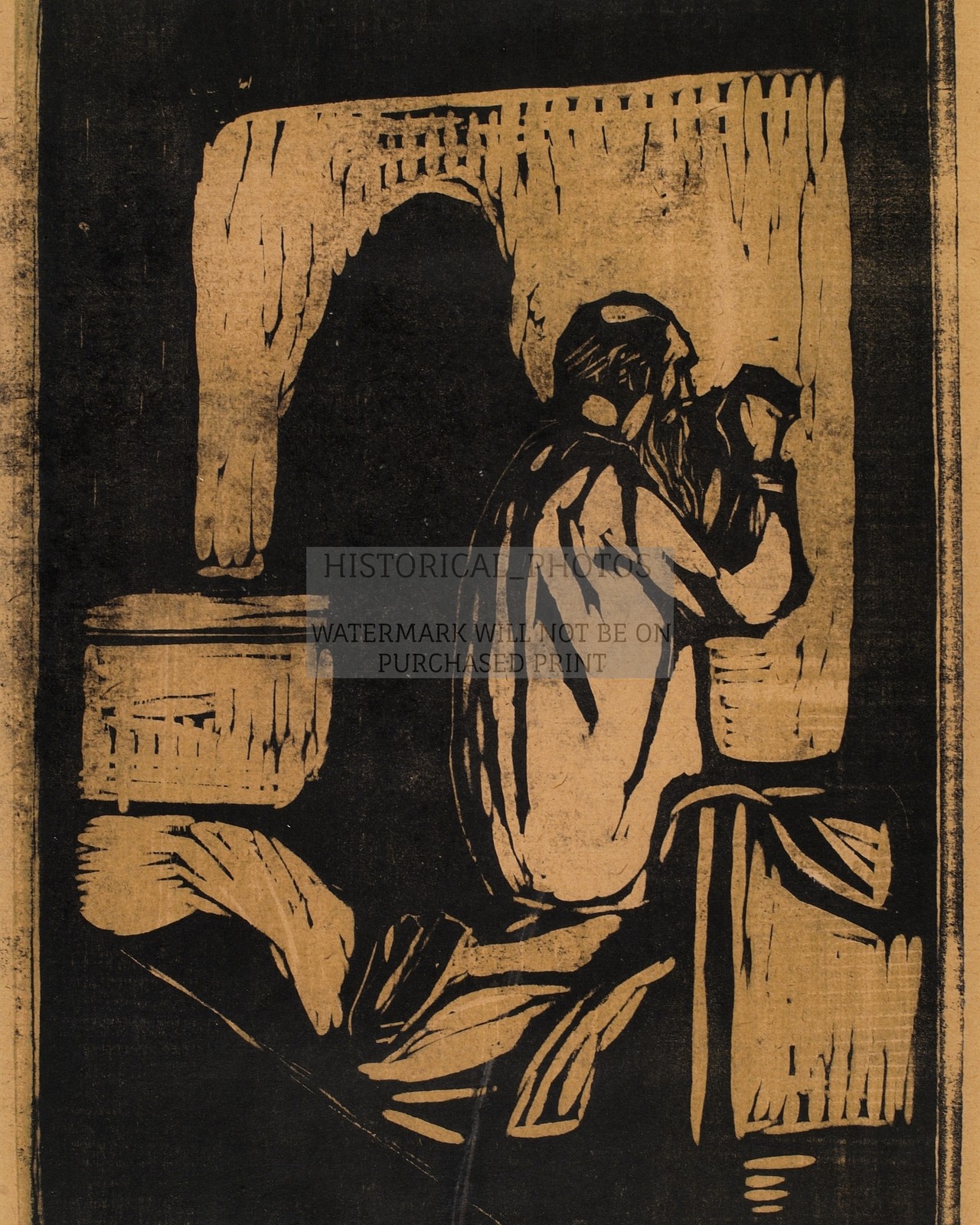 EDVARD MUNCH MAN PRAYING SILENT FILM ARTIST PORTRAIT 1920S 8X10 PHOTO