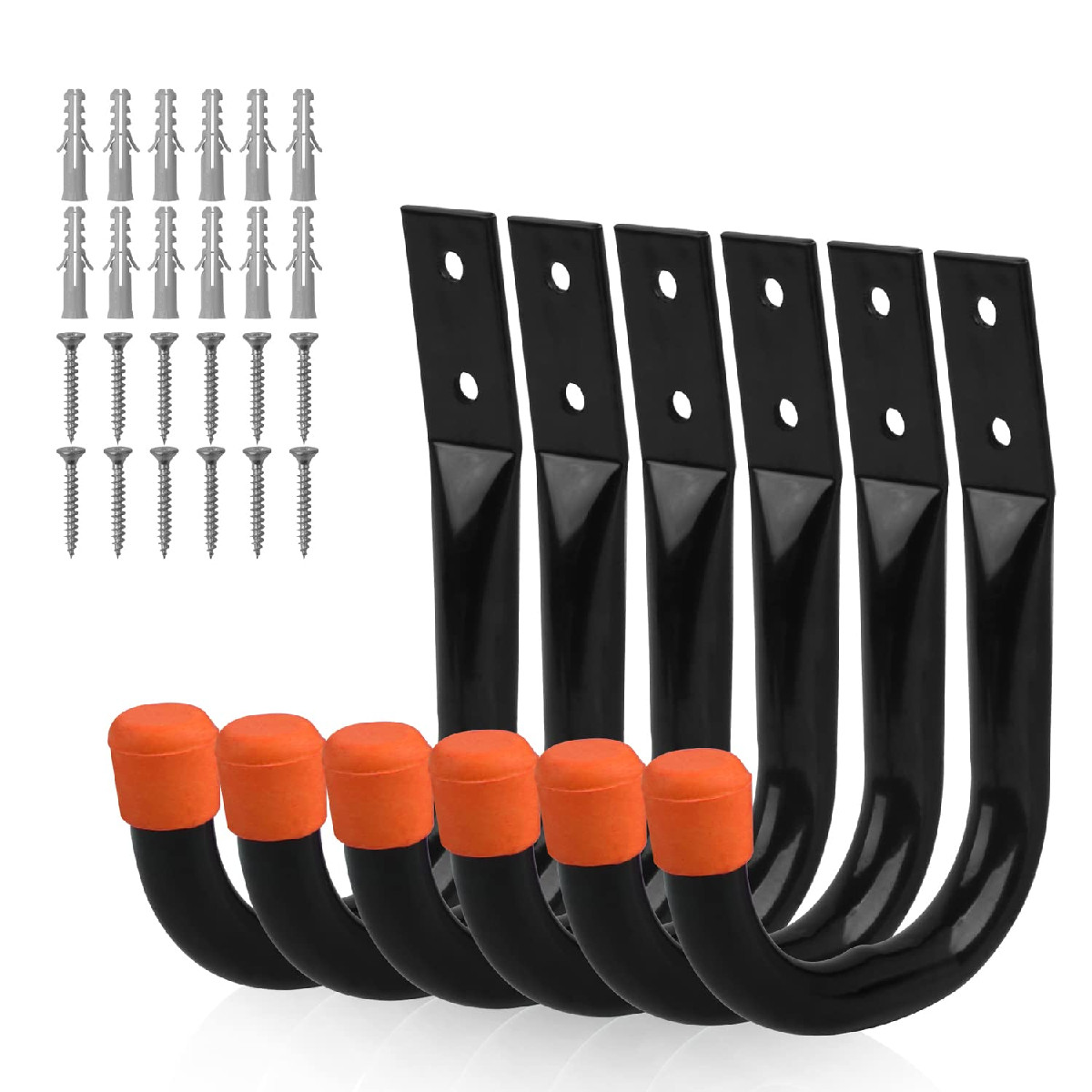 Horusdy 6-Pack Heavy Duty Metal Wall Hooks Large Garage Storage Organization Horusdy 6-Pack Heavy Duty Metal Wall Hooks Large Garage Storage Organization