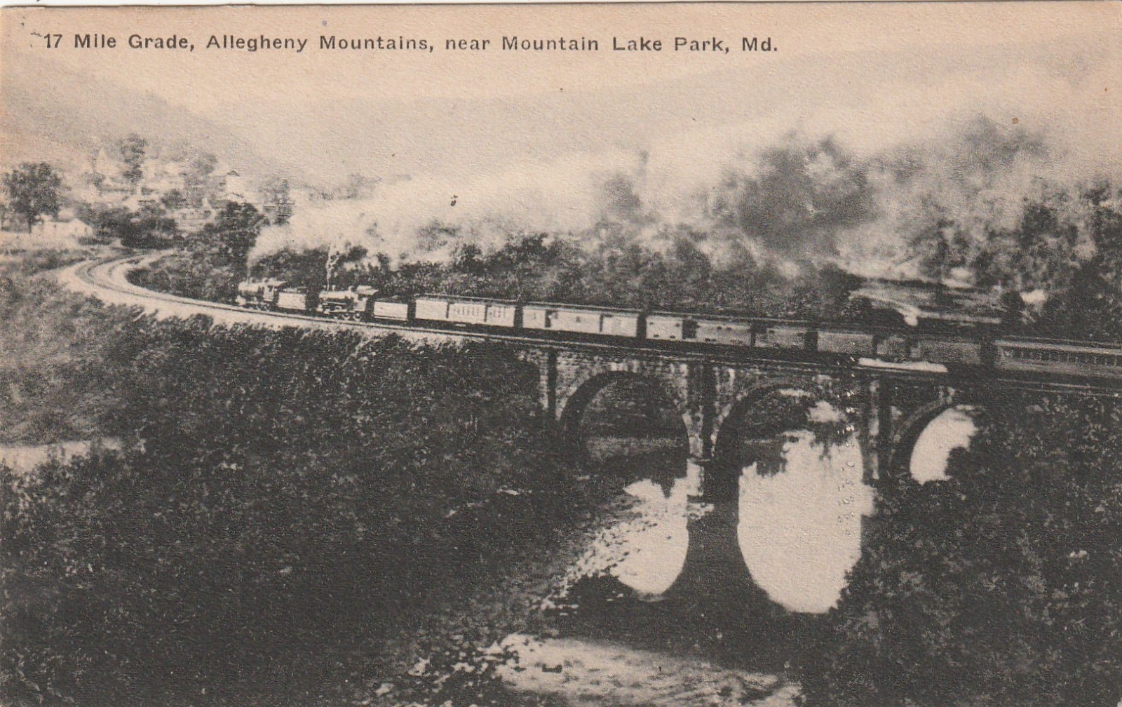 Mountain Lake MD    17  Mile Grade  Railroad Train  1926  Pub. Flora Irwin Reed