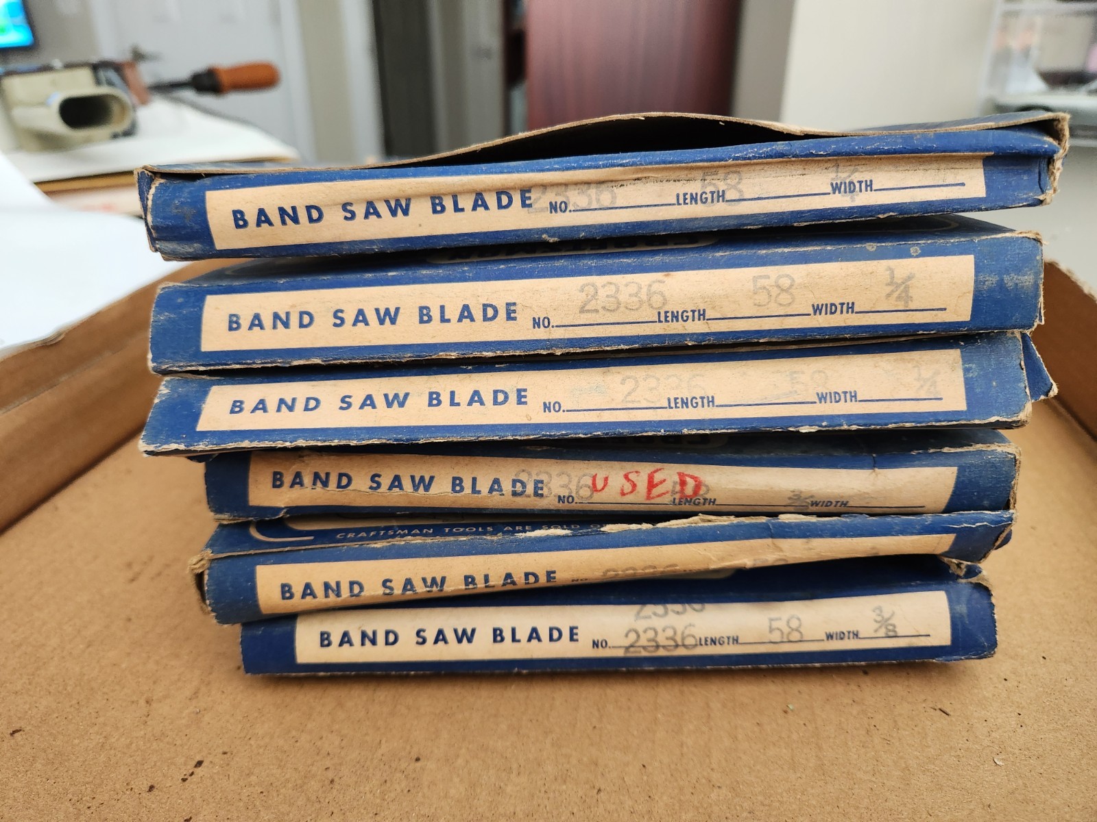 SIX VTG NEW OLD STOCK Sears Craftsman Band Saw Blade 2336 Fine Tooth 58\