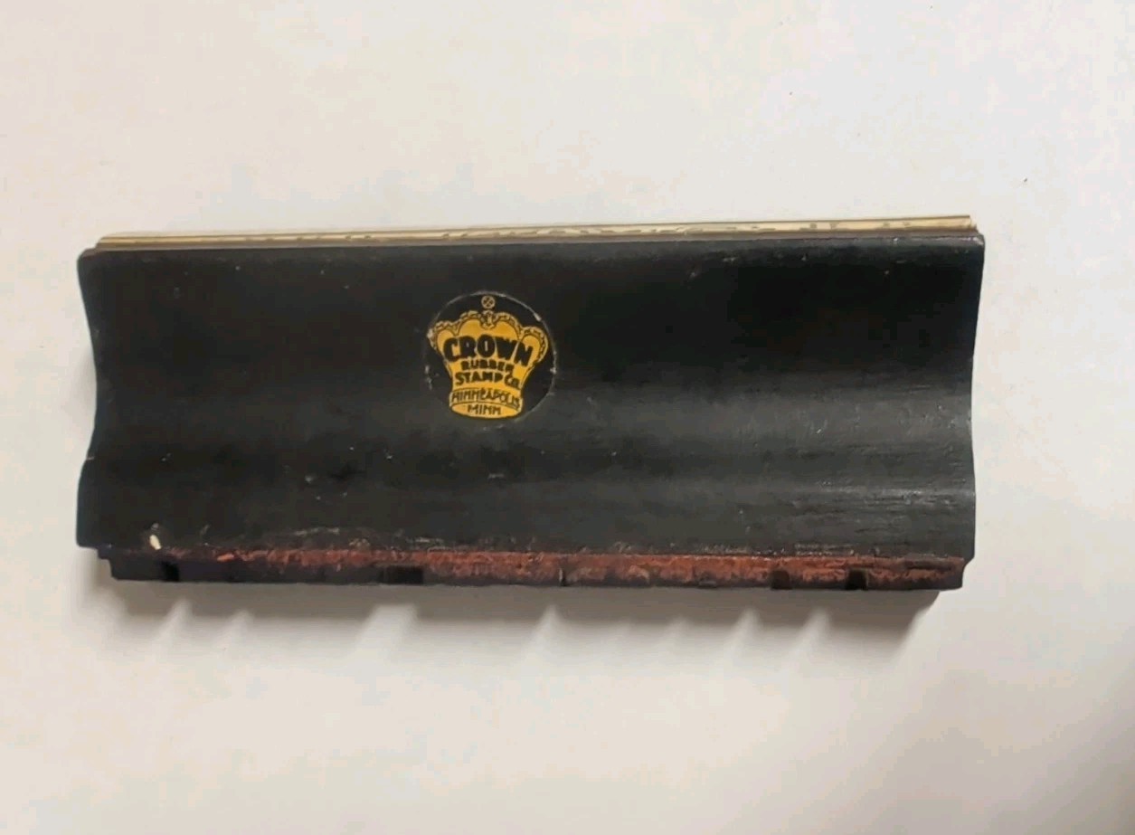 Vintage Crown Rubber Stamp Minneapolis Minnesota Block Wood Stamp \