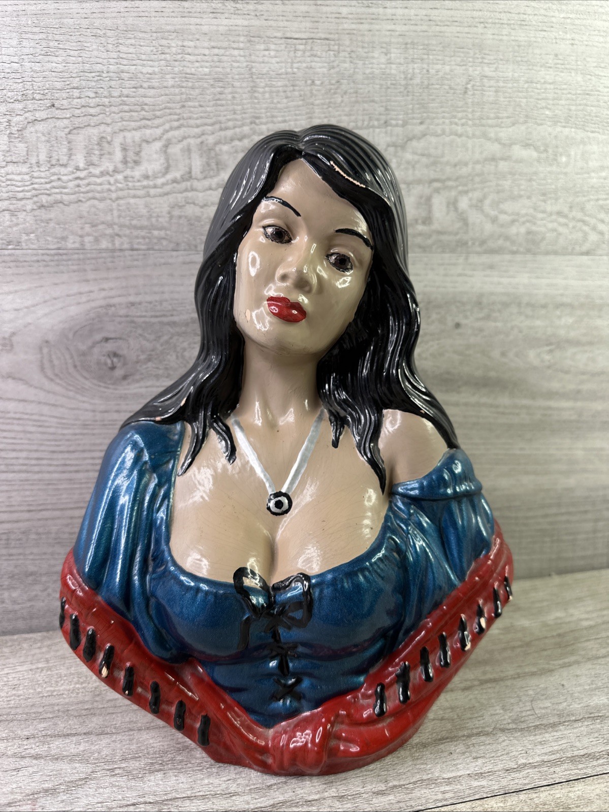 VTG 1970s Holland Mold Pirate Woman Lady Gypsy Wench Bust Ceramic Statue