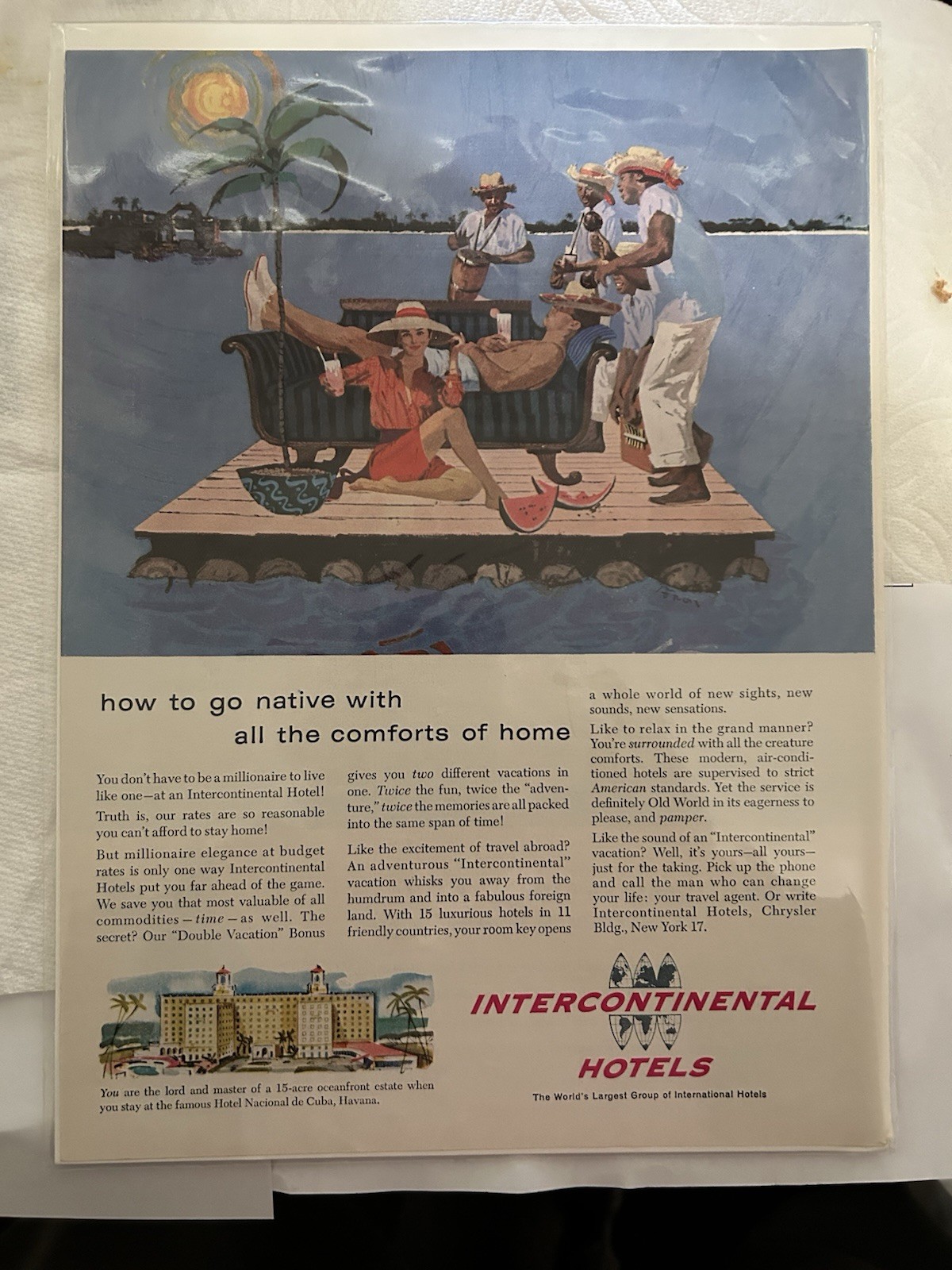 1959 Intercontinentalal Hotels National De Cuba Havana AD Photo