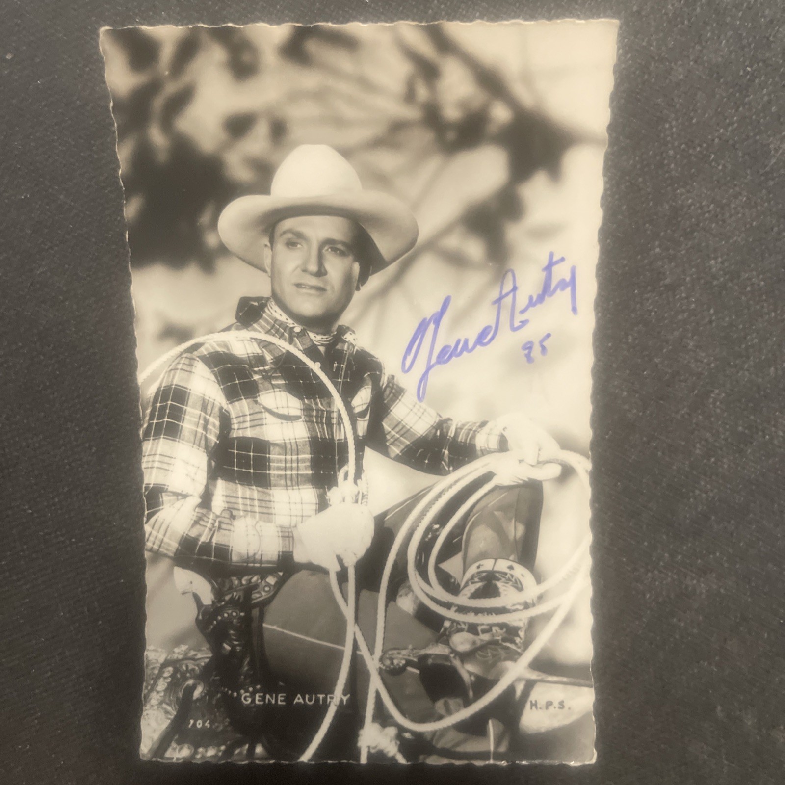 Vintage Gene Autry Cinema Postcard Autograph Signature Dedication