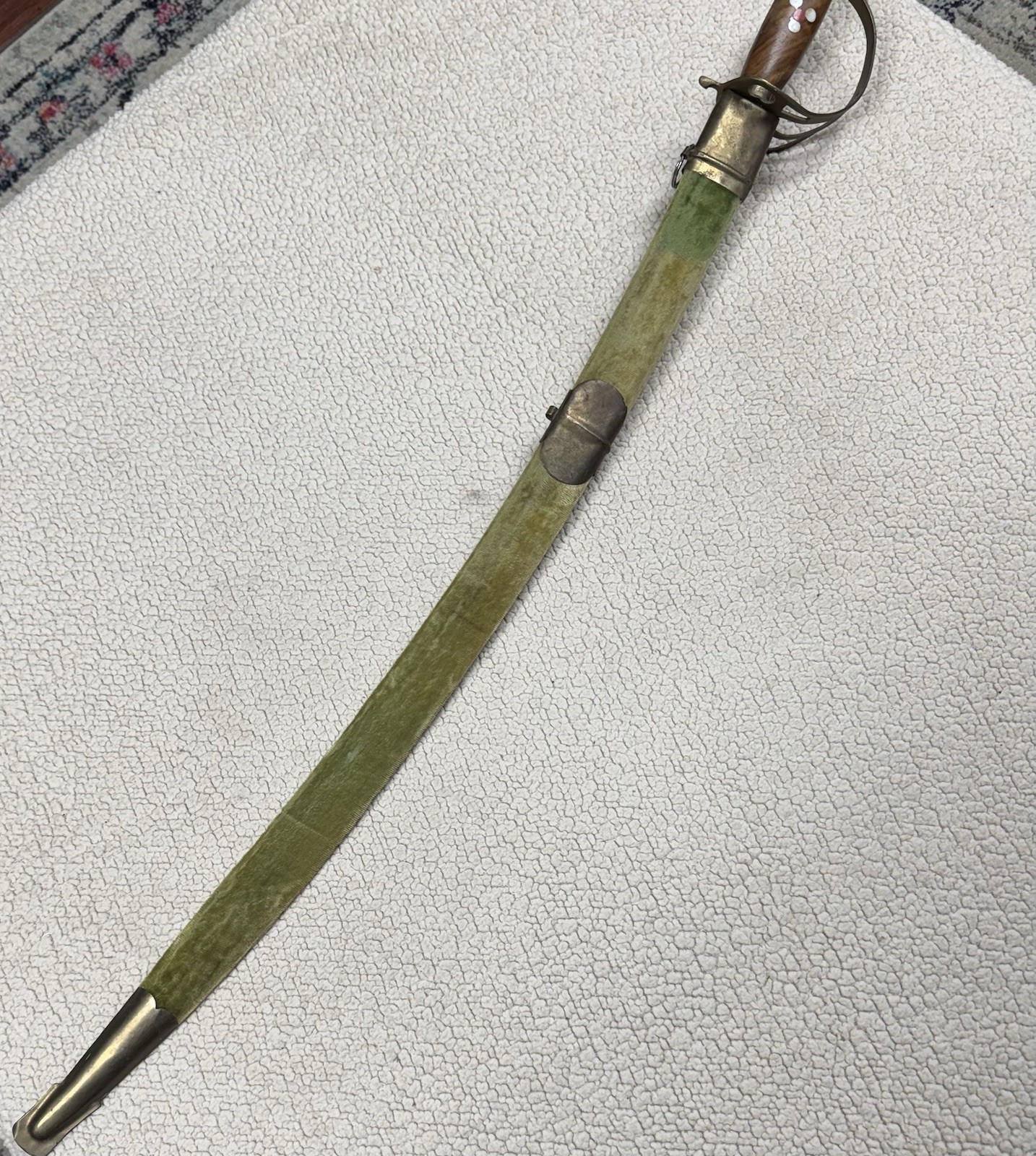 Vintage Southeast Asia Cutlass Etched Sword & Sheath 37