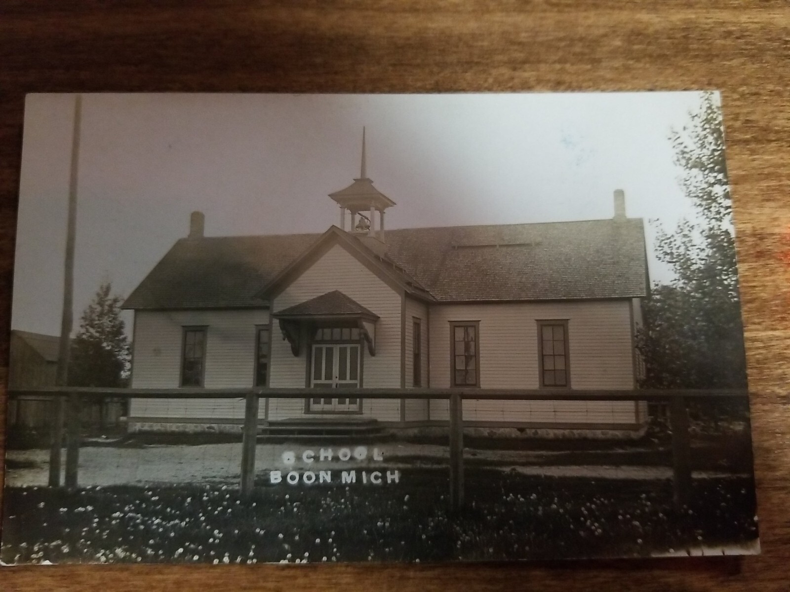 RPPC BOONE Public School House MI Michigan Vintage Real Photo Postcard